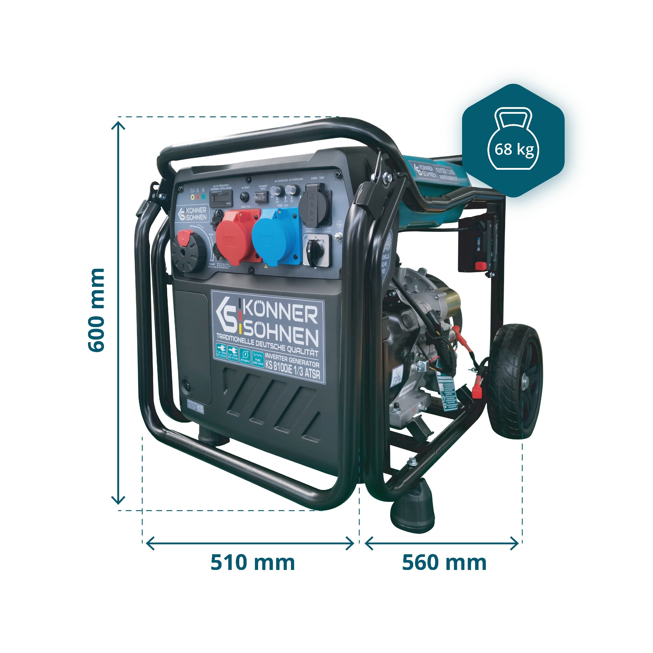 Inverter-Stromerzeuger KS 8100iE 1/3 ATSR