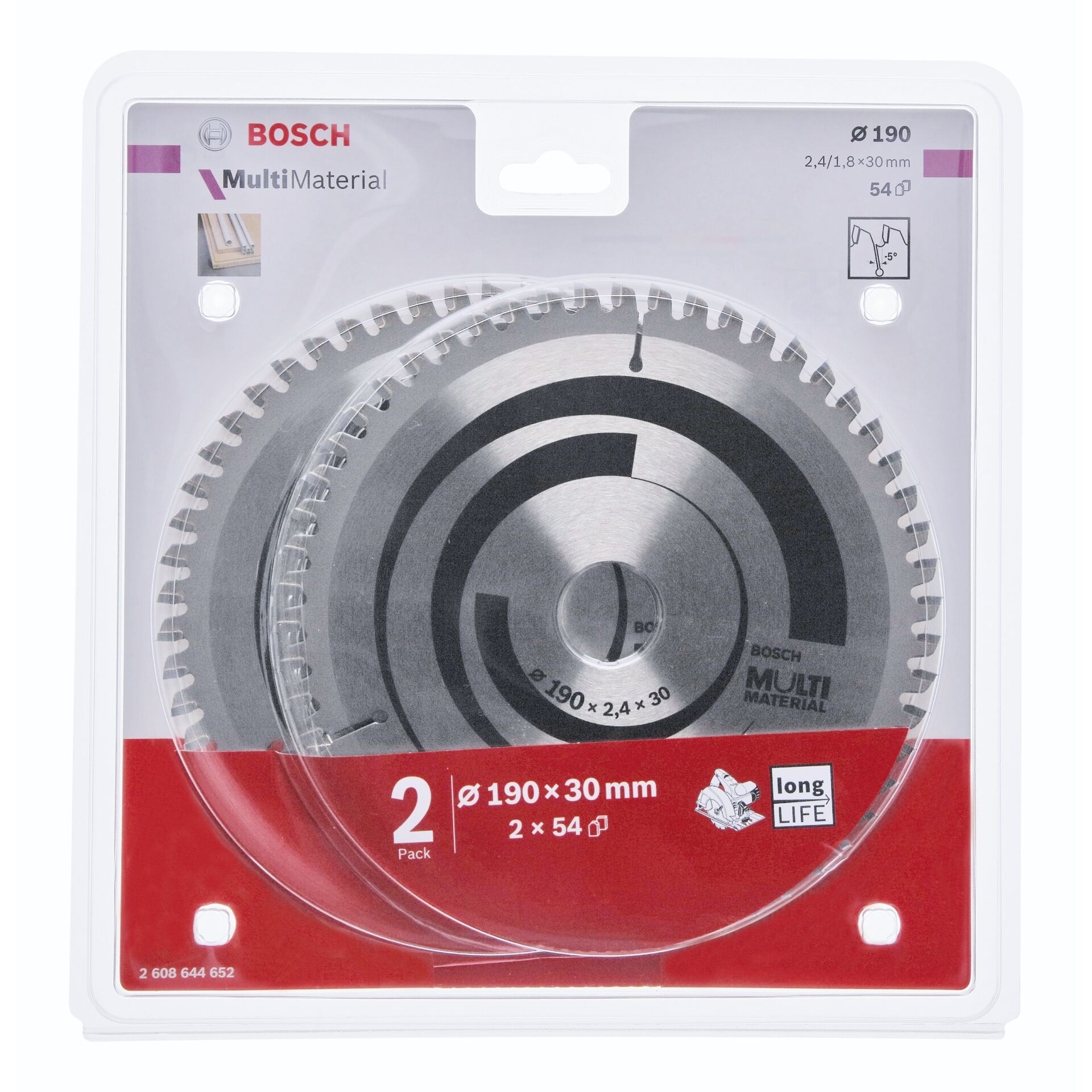 Bosch 2x Multi Material 190x30x2.4/1.8x54T Bosch 2x Multi Material 190x30x2.4/1.8x54T