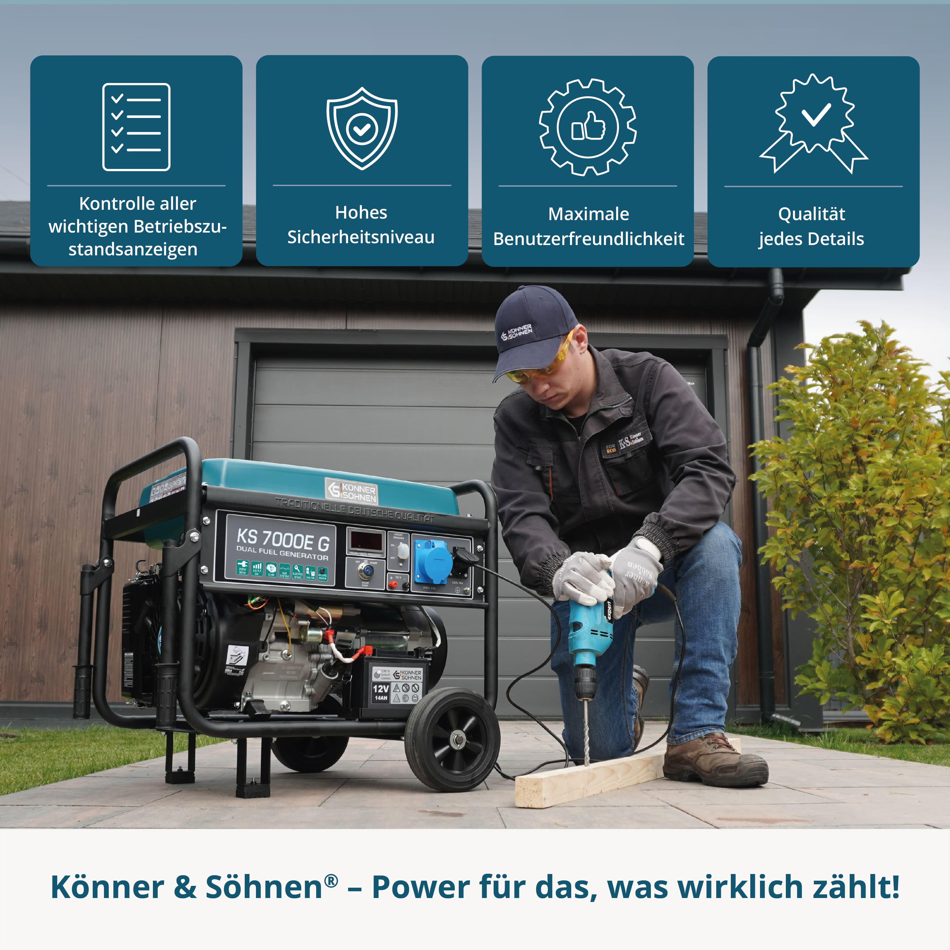 LPG/Benzin-Generator "Könner & Söhnen" KS 7000E G