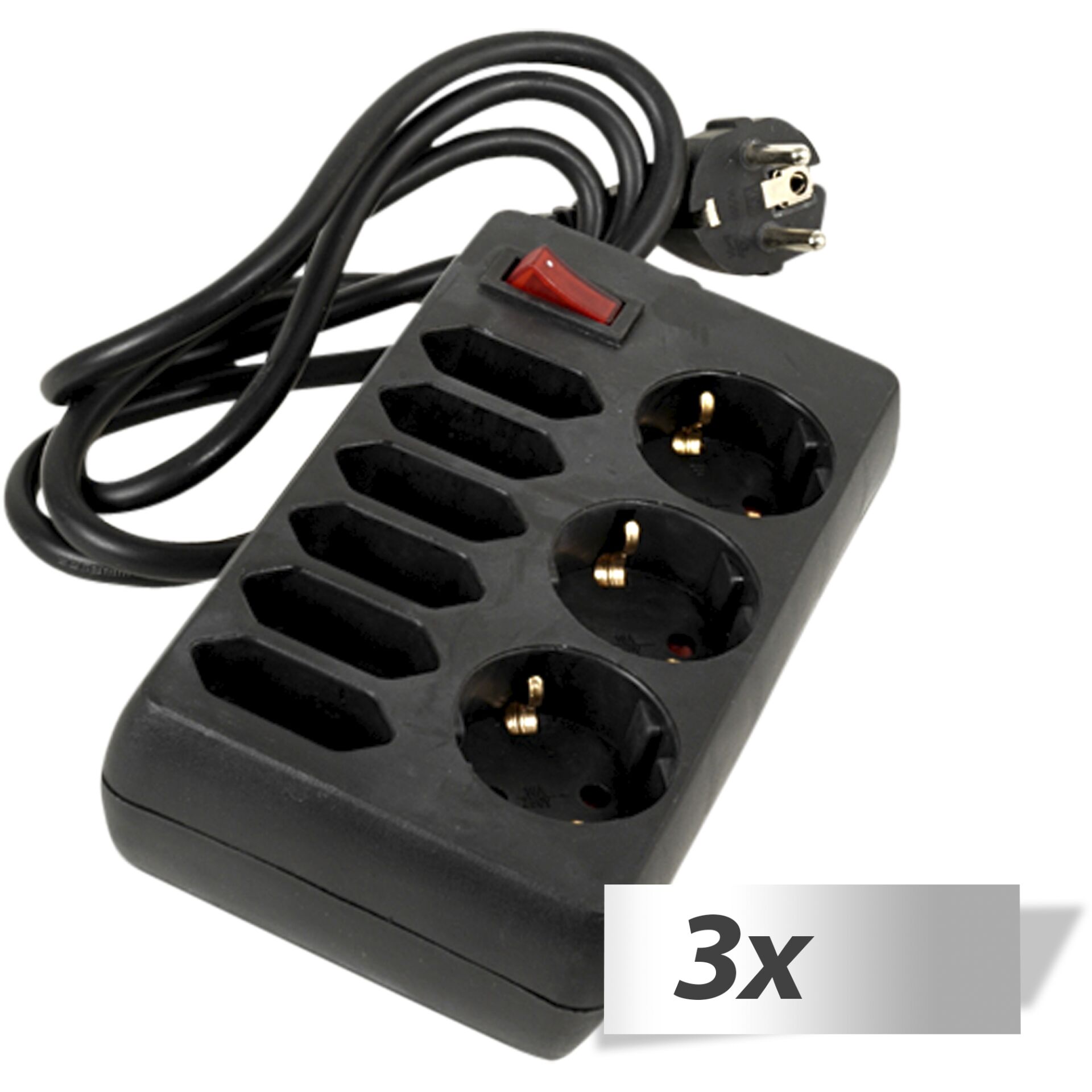 3x1 REV Tischsteckdose 9-fach 1,4 m mit Schalter schwarz 3x1 REV Tischsteckdose 9-fach 1,4 m mit Schalter schwarz
