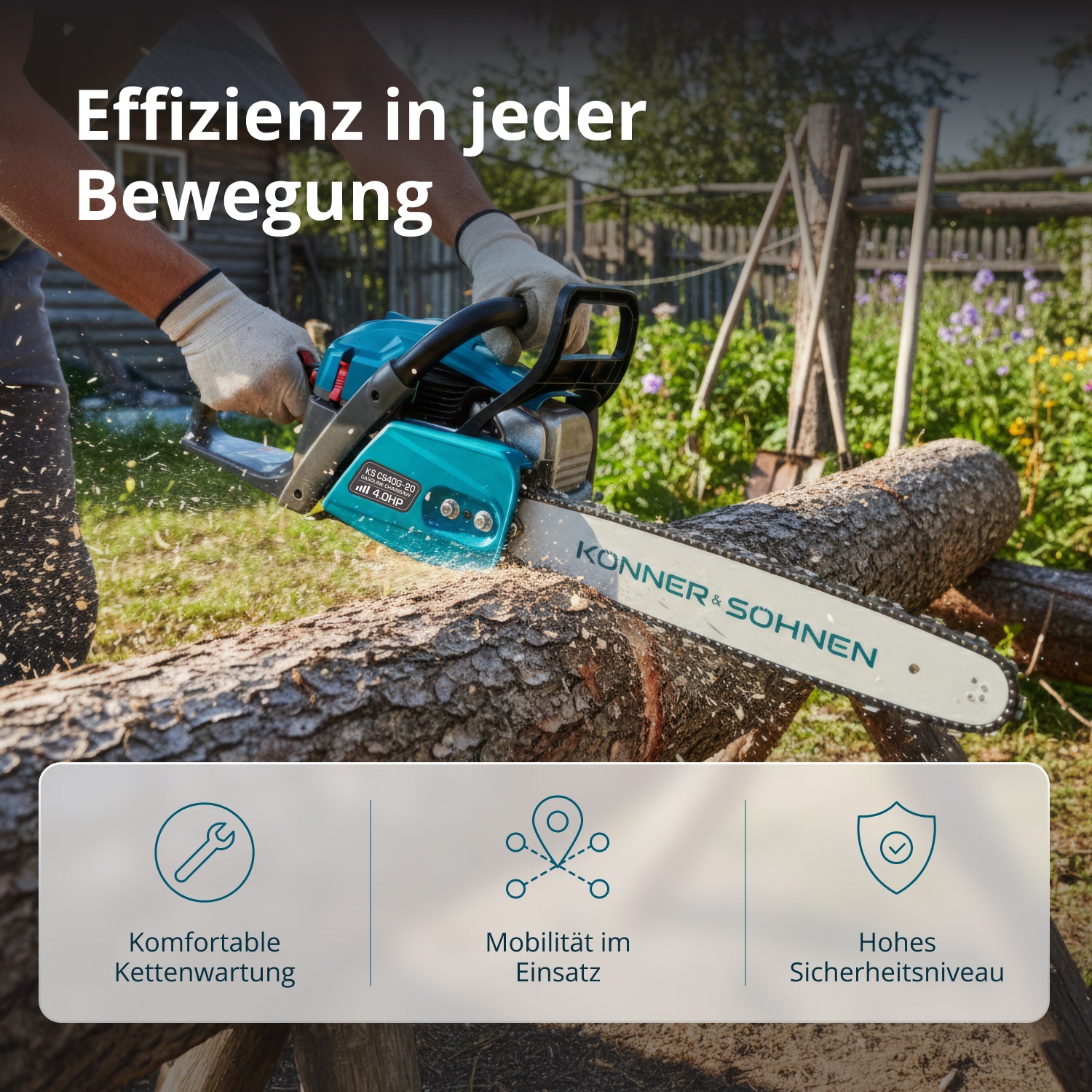Könner & Söhnen Benzin-Kettensäge KS CS40G-20