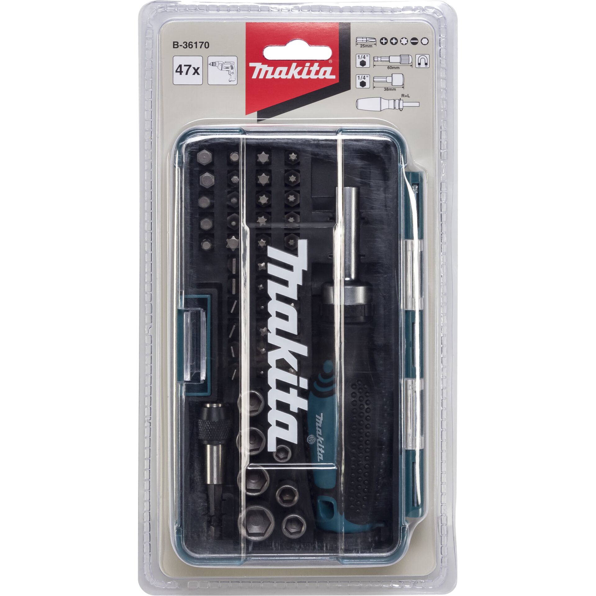 Makita B-36170 Ratschen + Bit-Set 47tlg Makita B-36170 Ratschen + Bit-Set 47tlg