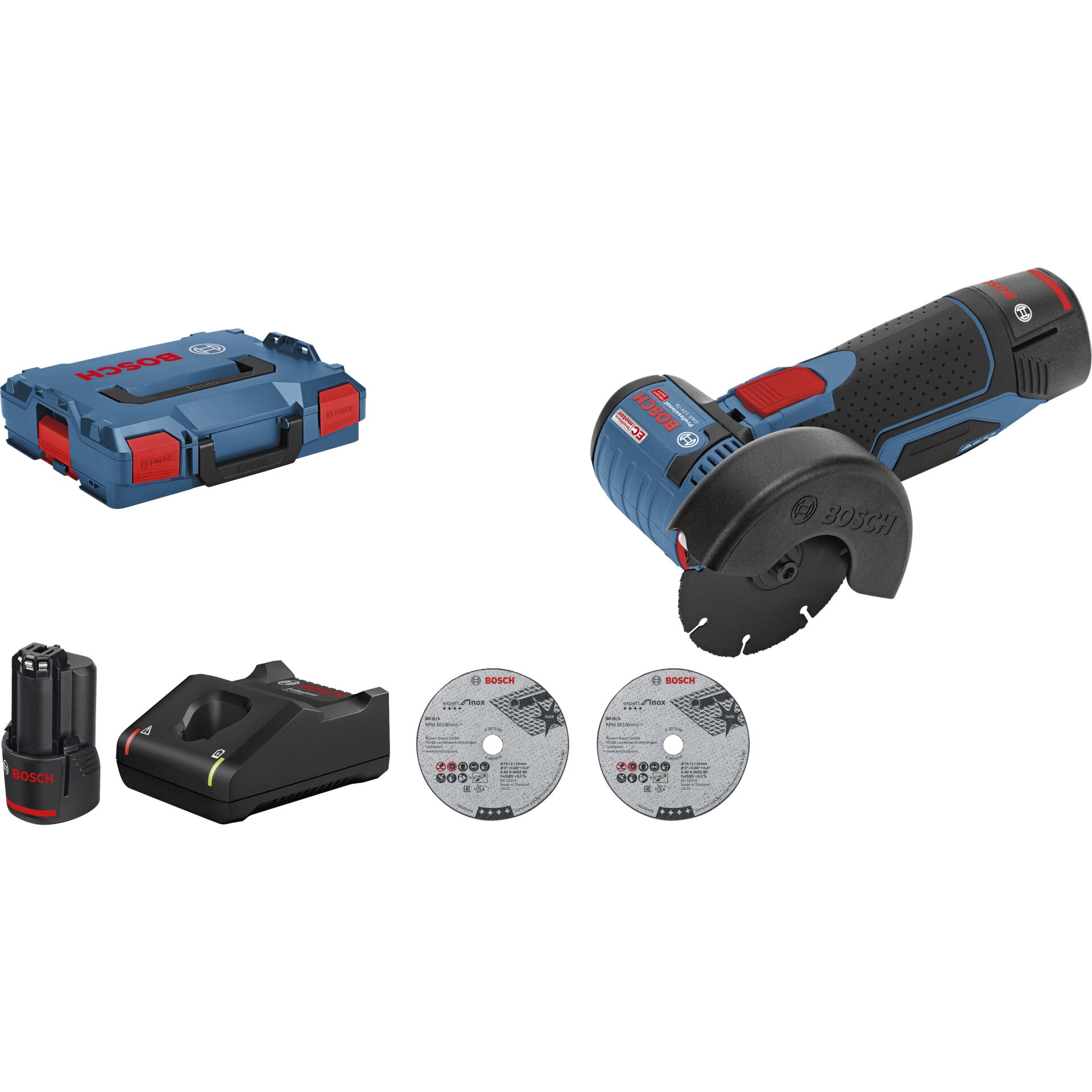 Bosch GWS 12V-76, 2x GBA 12V 3.0 Akku-Winkelschleifer Bosch GWS 12V-76, 2x GBA 12V 3.0 Akku-Winkelschleifer