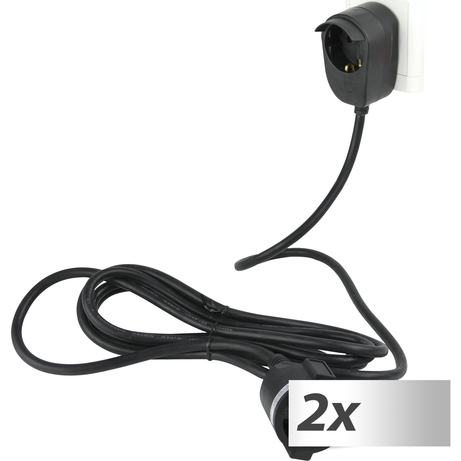 2x1 REV Verlängerung Powersplit 5m schwarz 2x1 REV Verlängerung Powersplit 5m schwarz