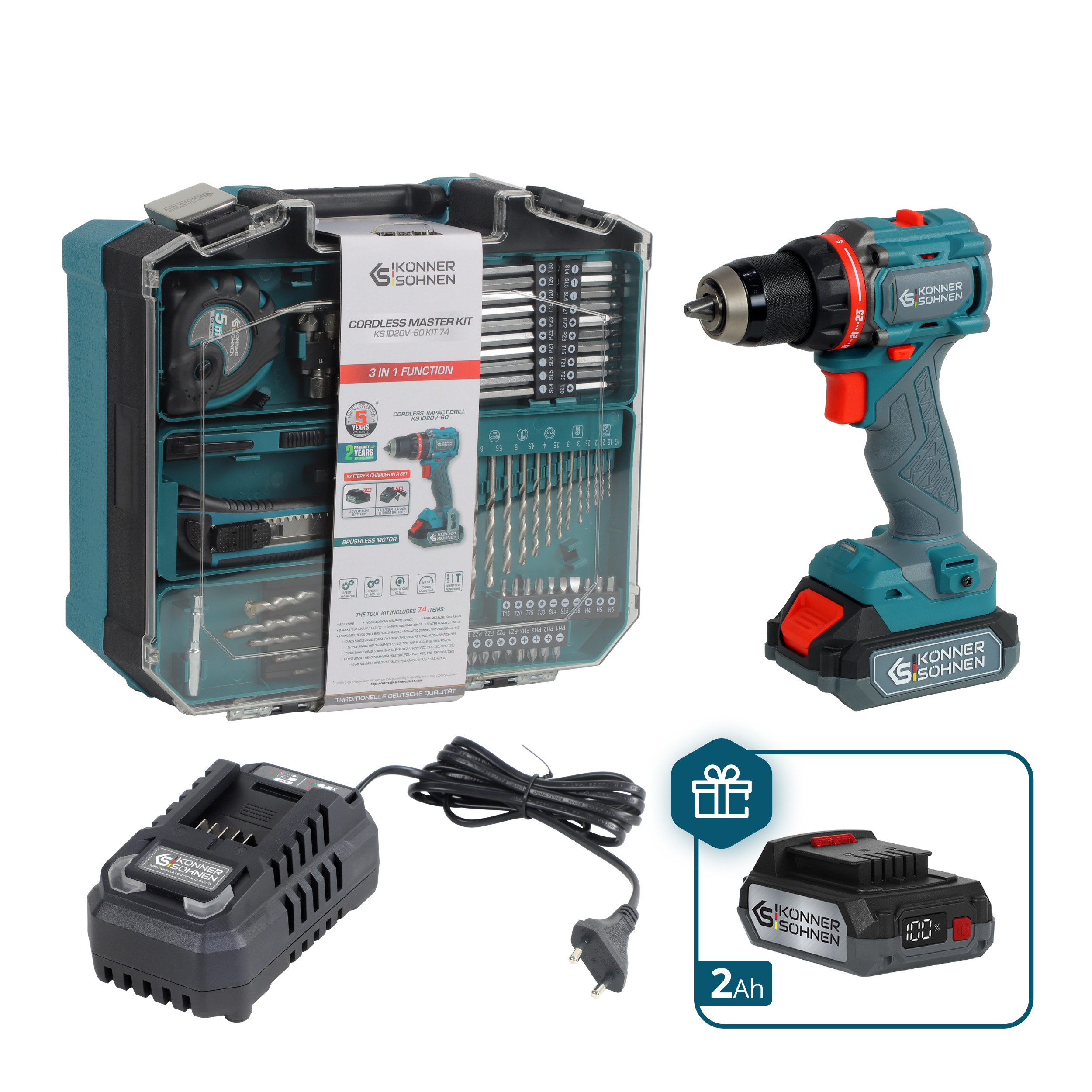 Kabelloses Meister-Set KS ID20V-60 KIT 74 PLUS