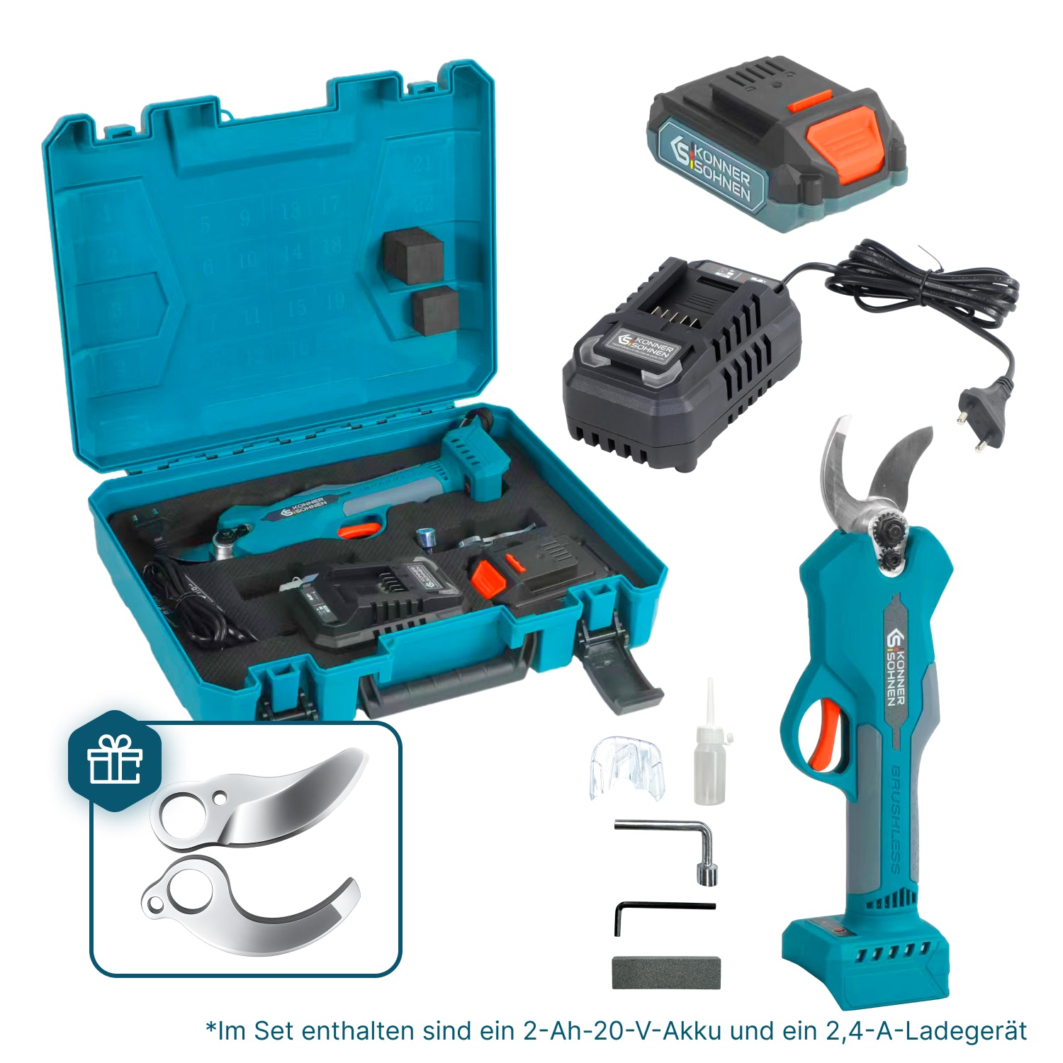 Akku-Gartenschere KS CPS20V-32 Case PLUS