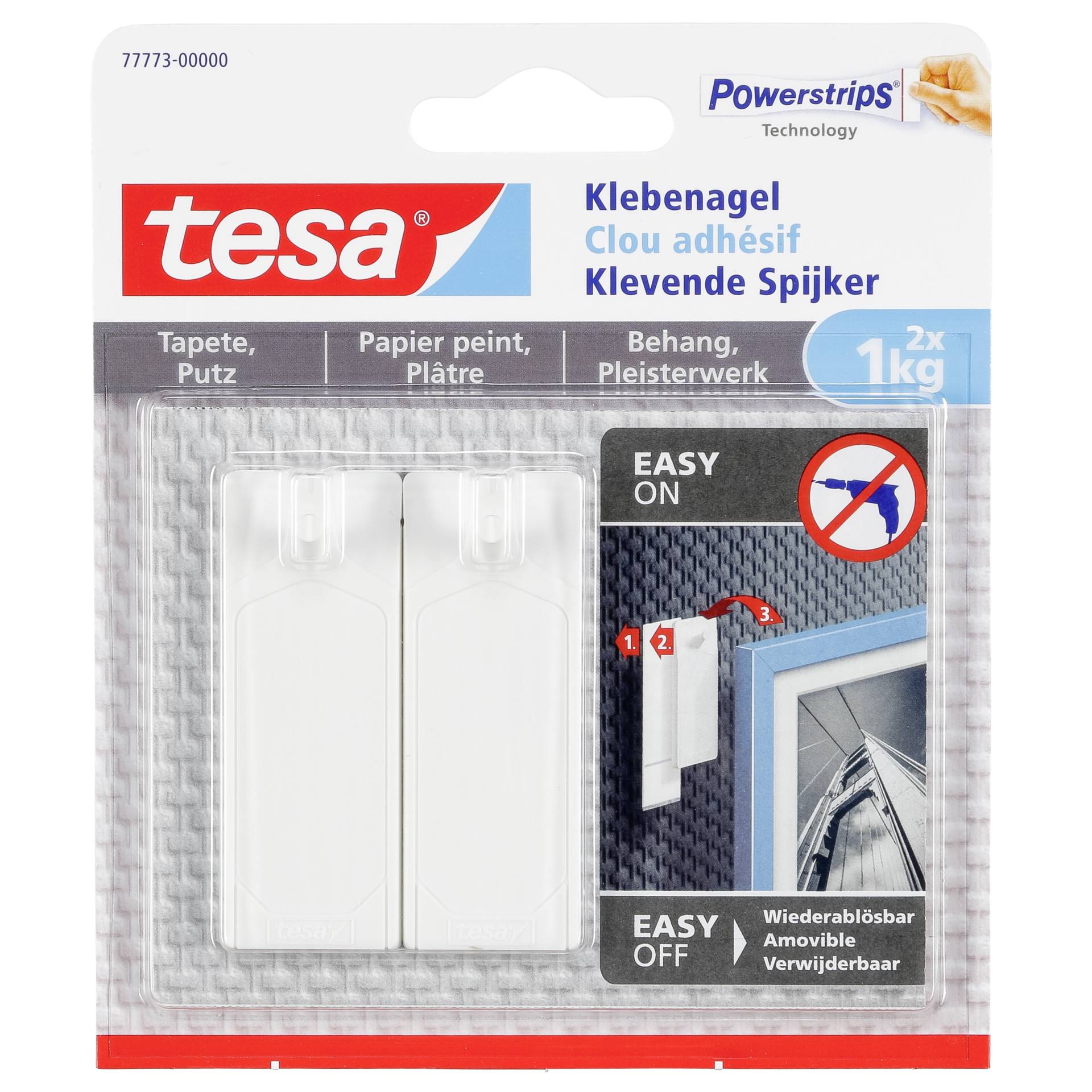 1x2 Tesa Klebenagel für Tapeten und Putz (1 kg)            77773