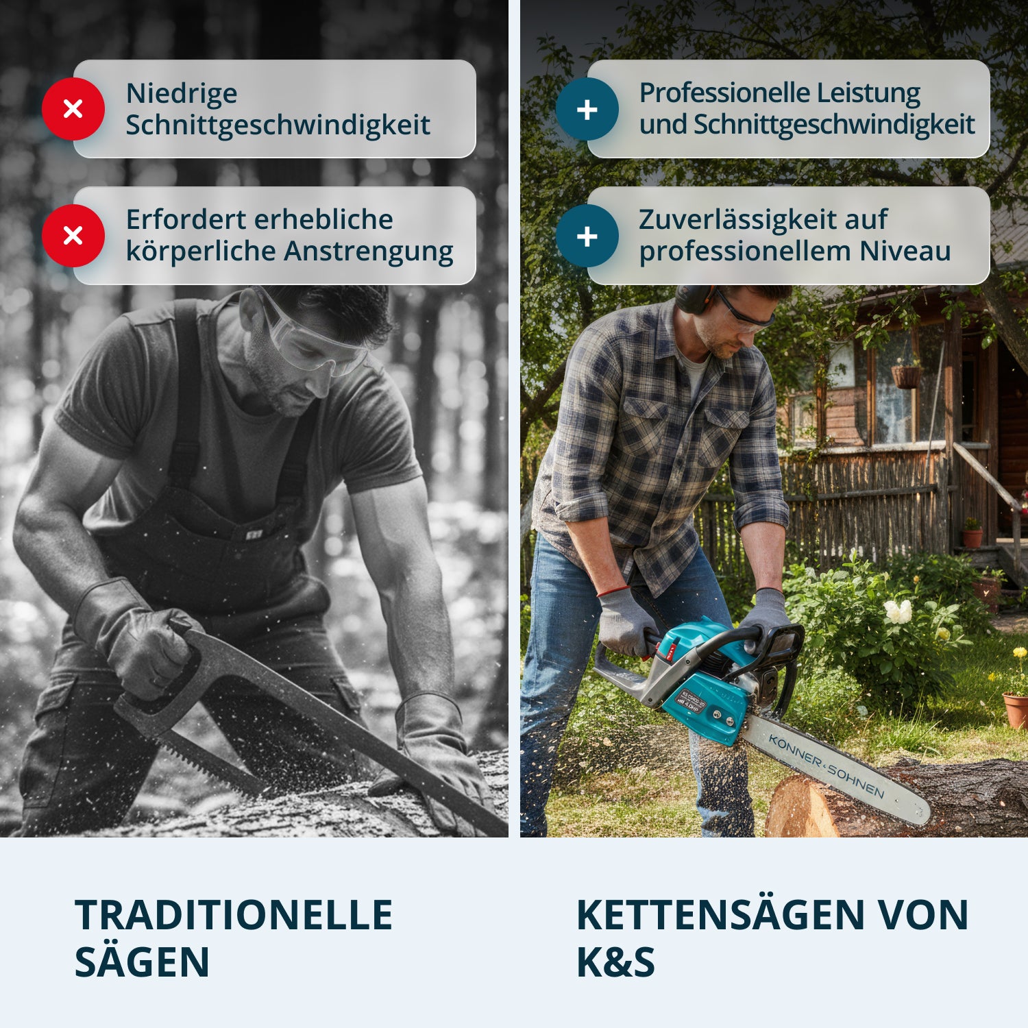 Könner & Söhnen Benzin-Kettensäge KS CS40G-20