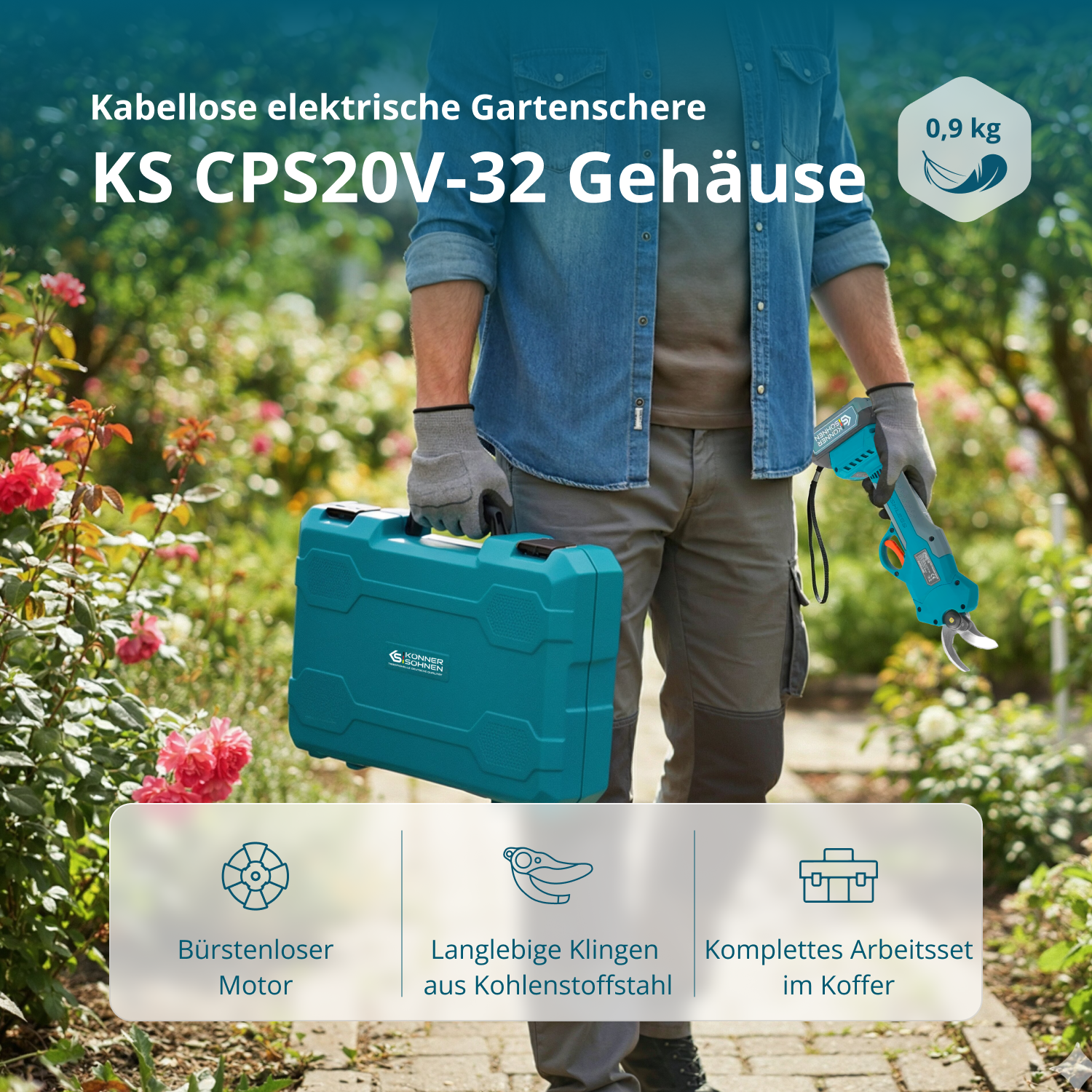 Akku-Gartenschere KS CPS20V-32 Case PLUS