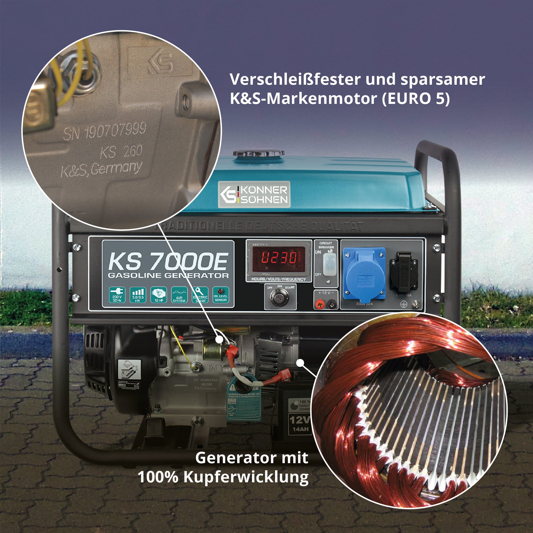 Benzin-Generator "Könner & Söhnen" KS 7000E