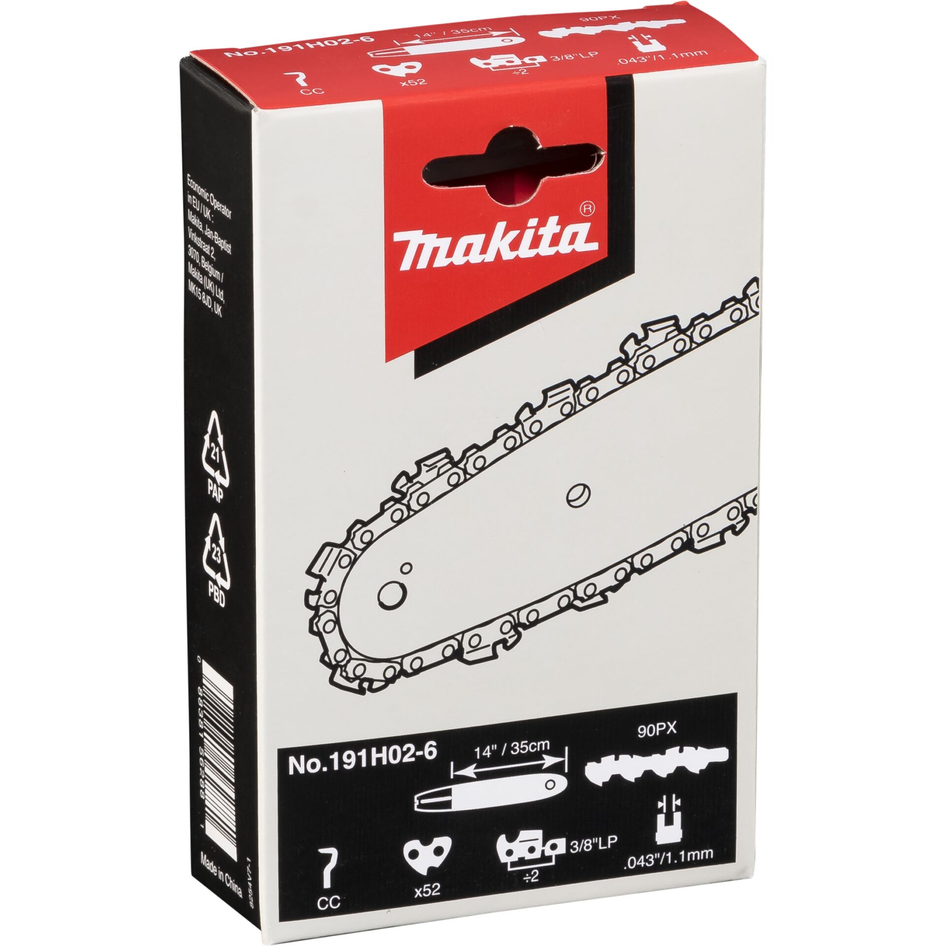 Makita 191H02-6 Sägekette 35cm 1,1mm 3/8 HM Makita 191H02-6 Sägekette 35cm 1,1mm 3/8 HM