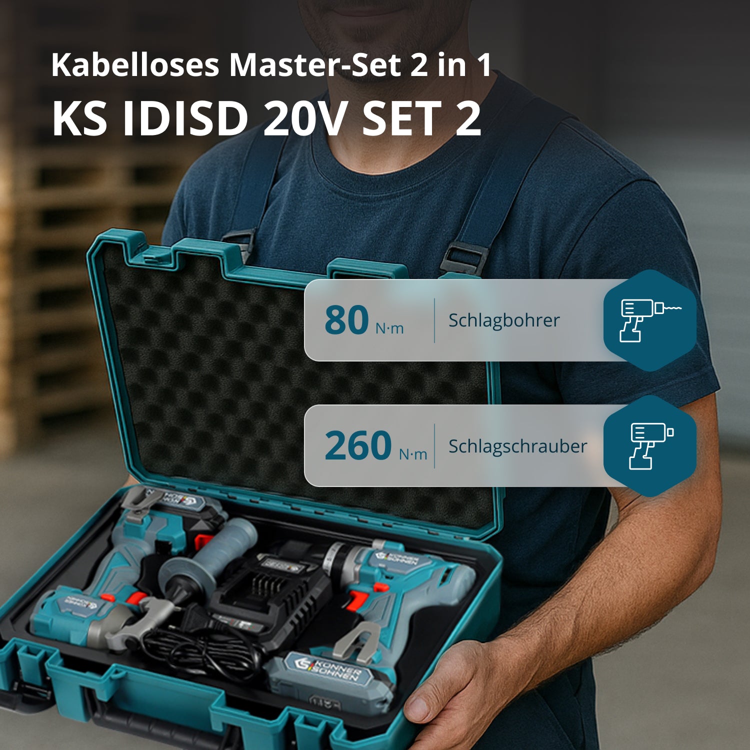Kabelloses Master-Set 2in1 KS IDISD 20V SET 2 PLUS