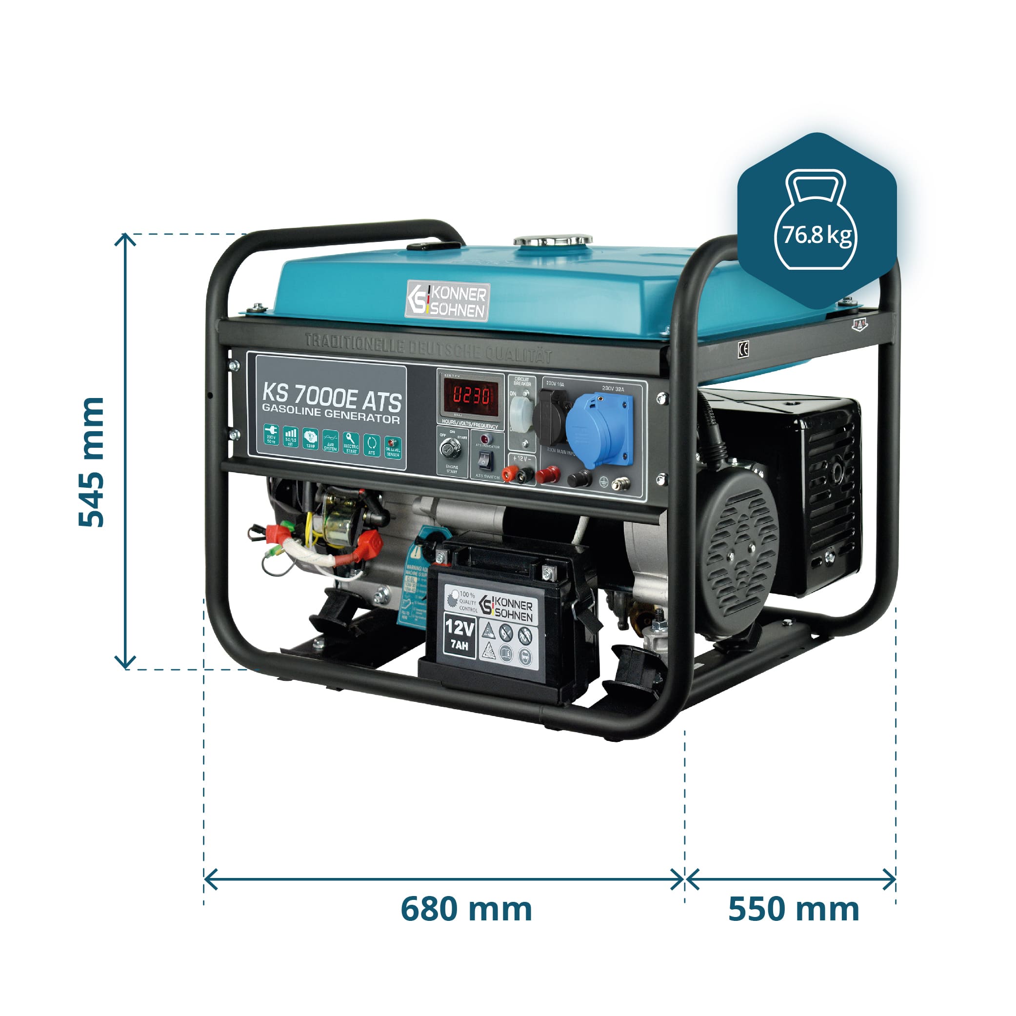Benzin-Generator "Könner & Söhnen" KS 7000E ATS