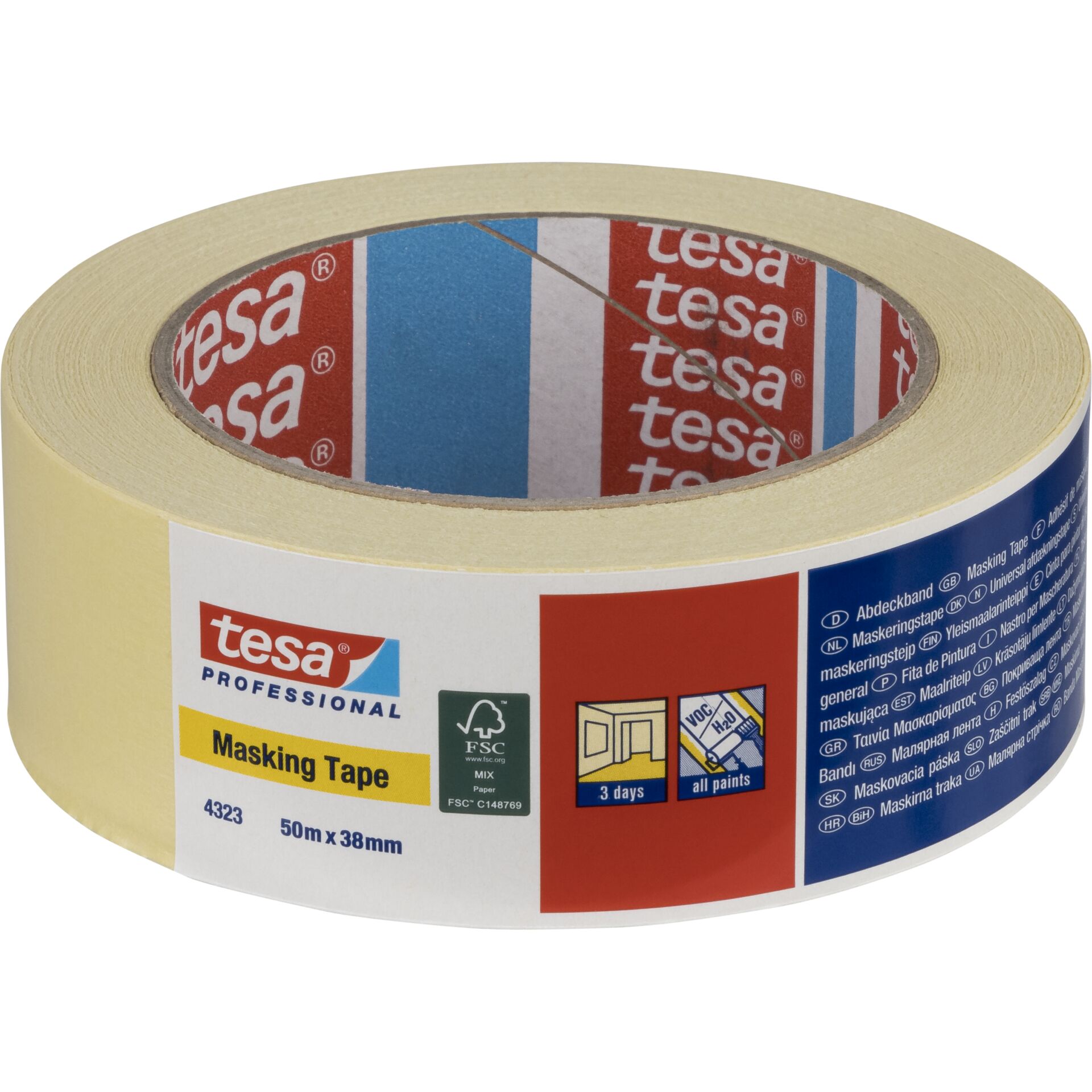 Tesa Kreppband 50m x 38mm Standard beige 04323 Tesa Kreppband 50m x 38mm Standard beige 04323