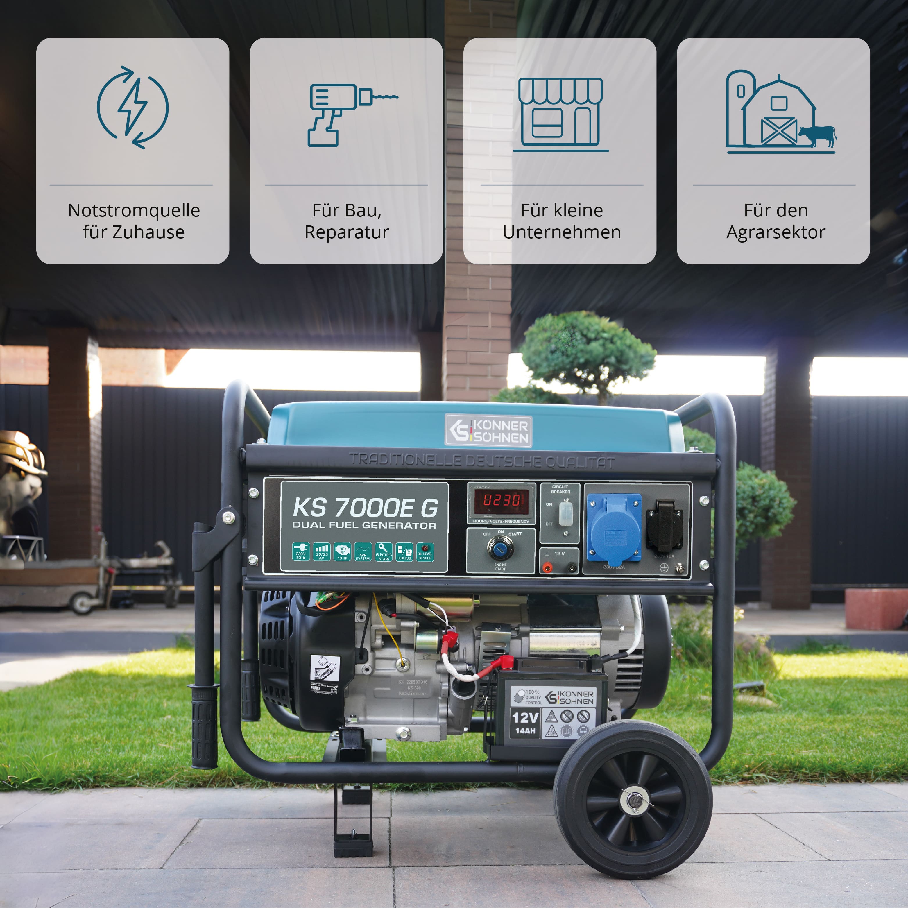 LPG/Benzin-Generator "Könner & Söhnen" KS 7000E G