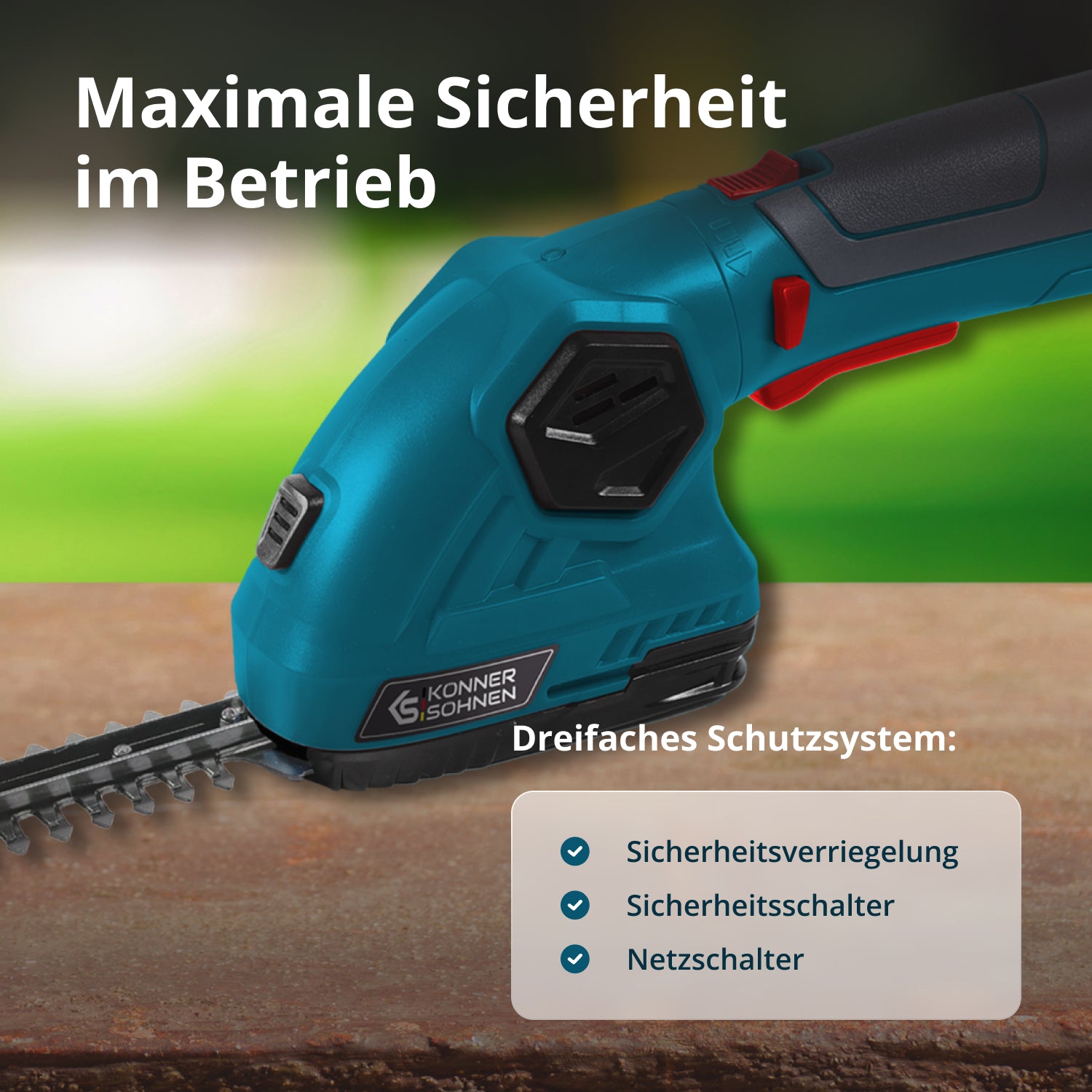 Akku-Grasschere und Heckenschere 2 in 1 KS SHT-8V