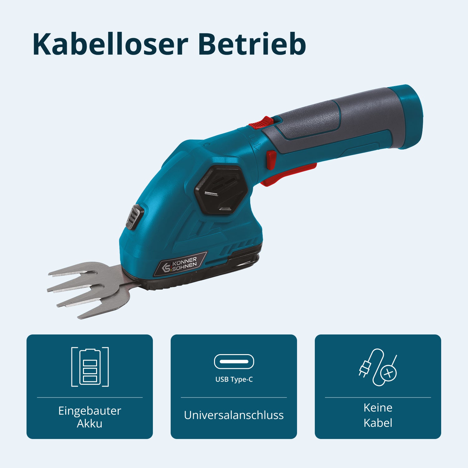 Akku-Grasschere und Heckenschere 2 in 1 KS SHT-8V