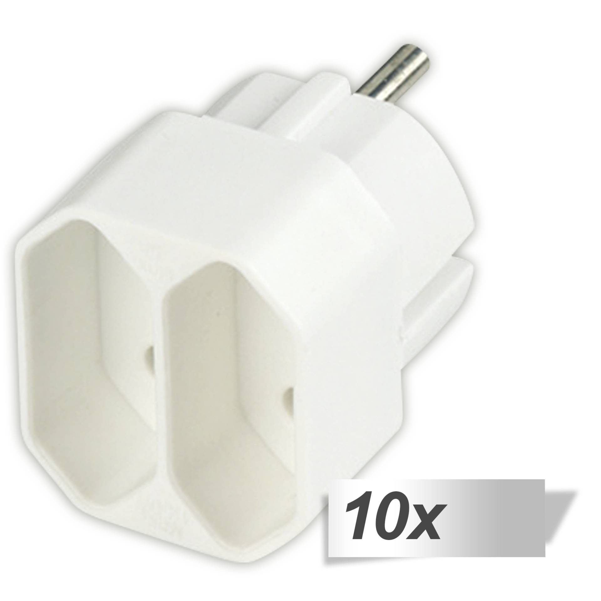 10x REV Euro-Doppelstecker weiß