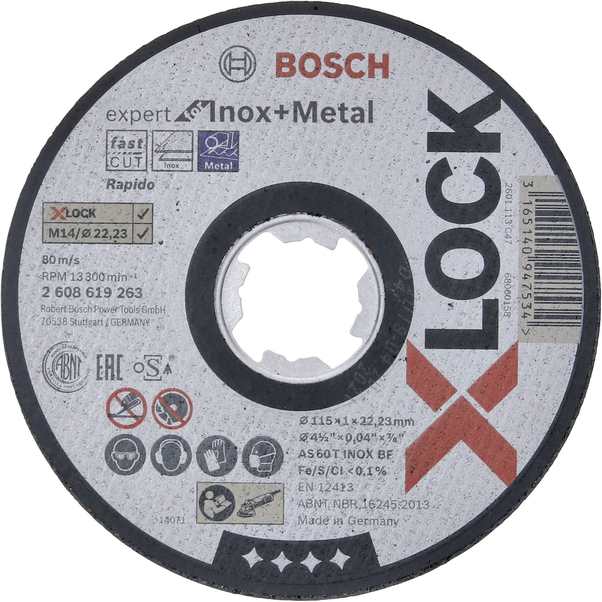 Bosch X-LOCK Trennsch.115X1mm INOX gerade Bosch X-LOCK Trennsch.115X1mm INOX gerade
