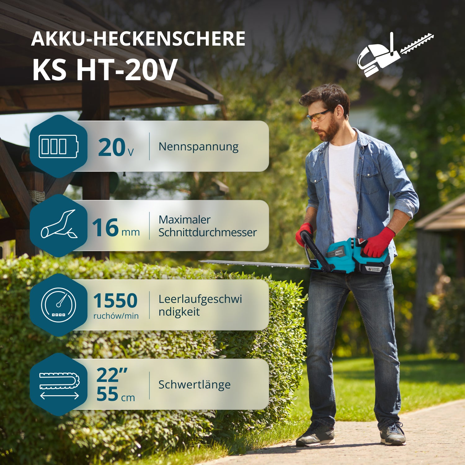 Akku-Heckenschere KS HT-20V