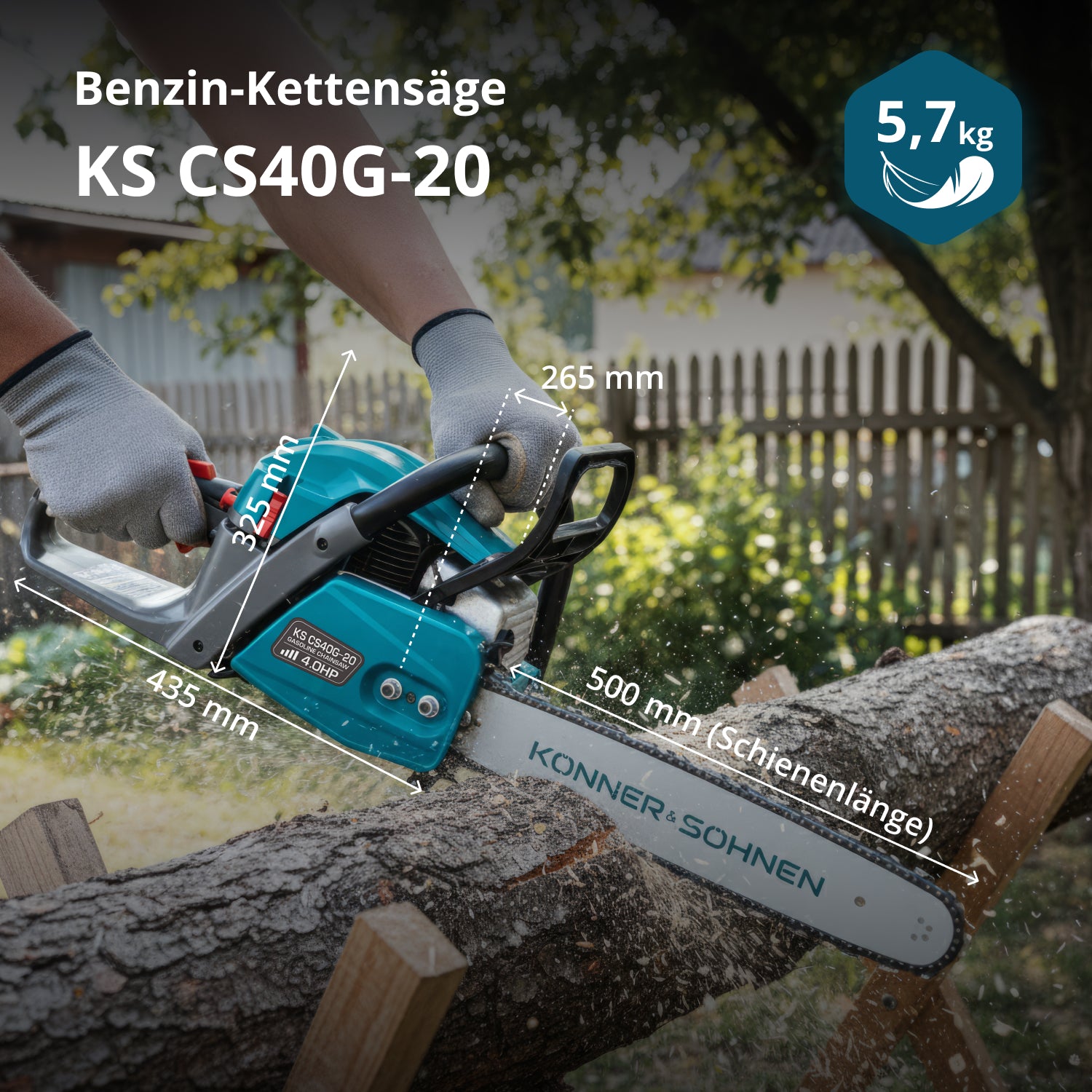 Könner & Söhnen Benzin-Kettensäge KS CS40G-20