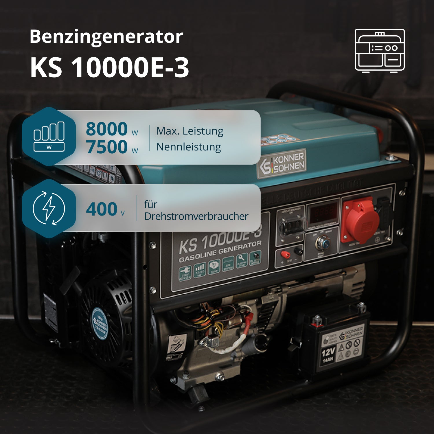 Benzin-Generator "Könner & Söhnen" KS 10000E-3