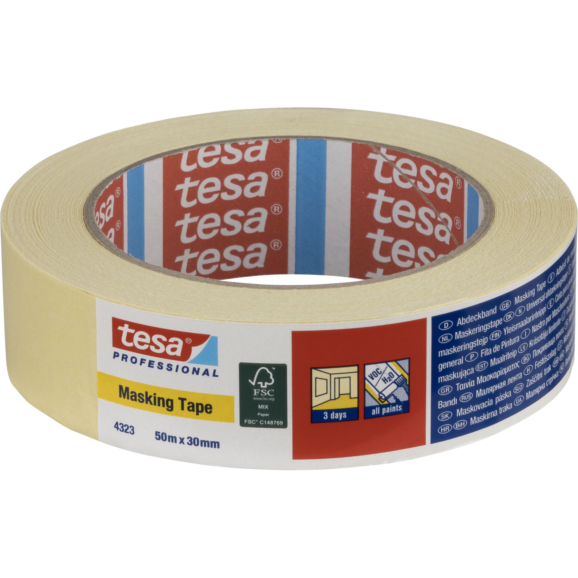 Tesa Kreppband 50m x 30mm Standard beige 04323 Tesa Kreppband 50m x 30mm Standard beige 04323