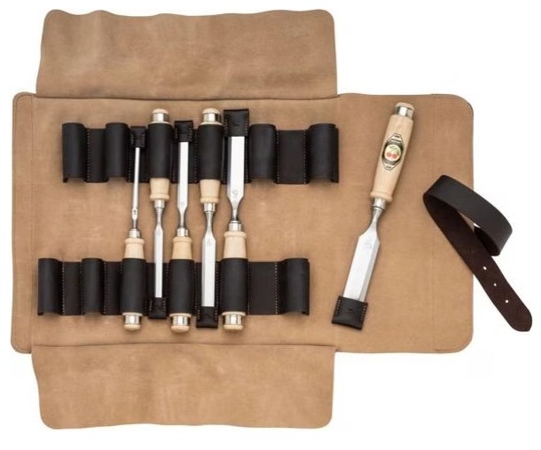 Kirschen Stechbeitelsatz in Ledertasche, 6-tlg.