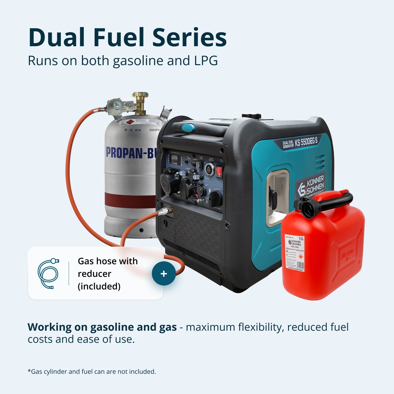 Könner & Söhnen LPG/Benzin-Inverter-Generator KS 5500iEG S