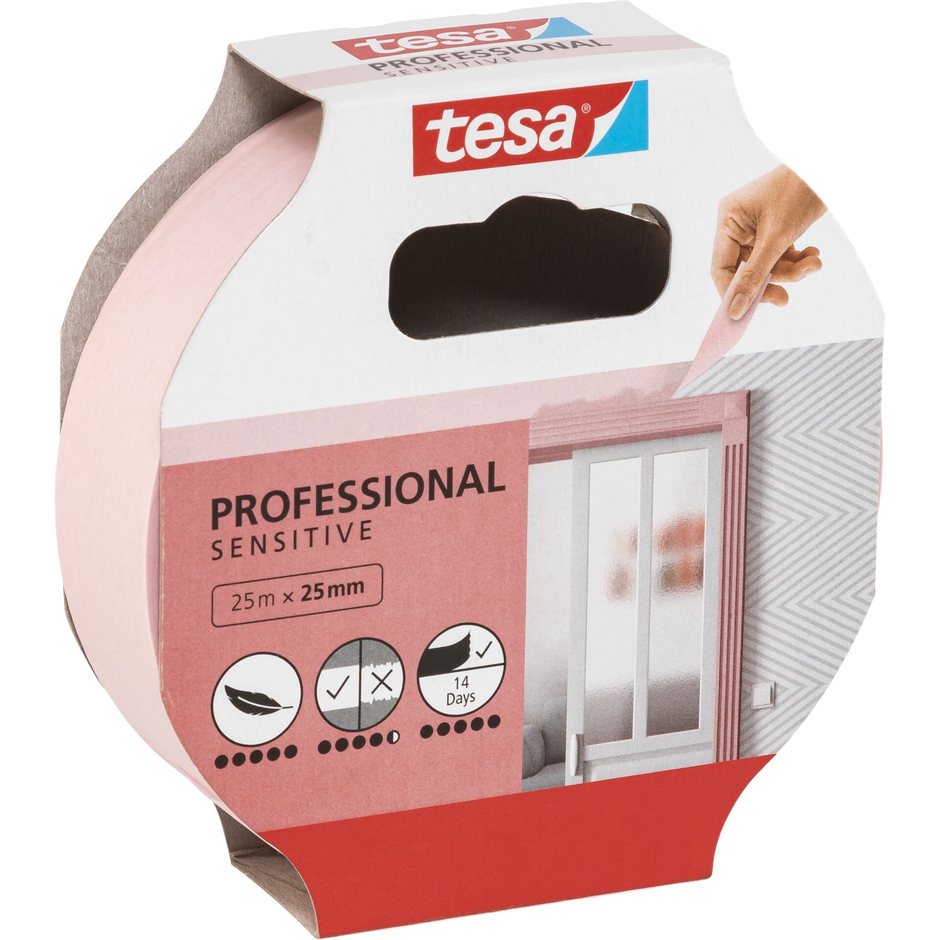 Tesa Kreppband 25m x 25mm Preci.indoor rosa 56260 Tesa Kreppband 25m x 25mm Preci.indoor rosa 56260