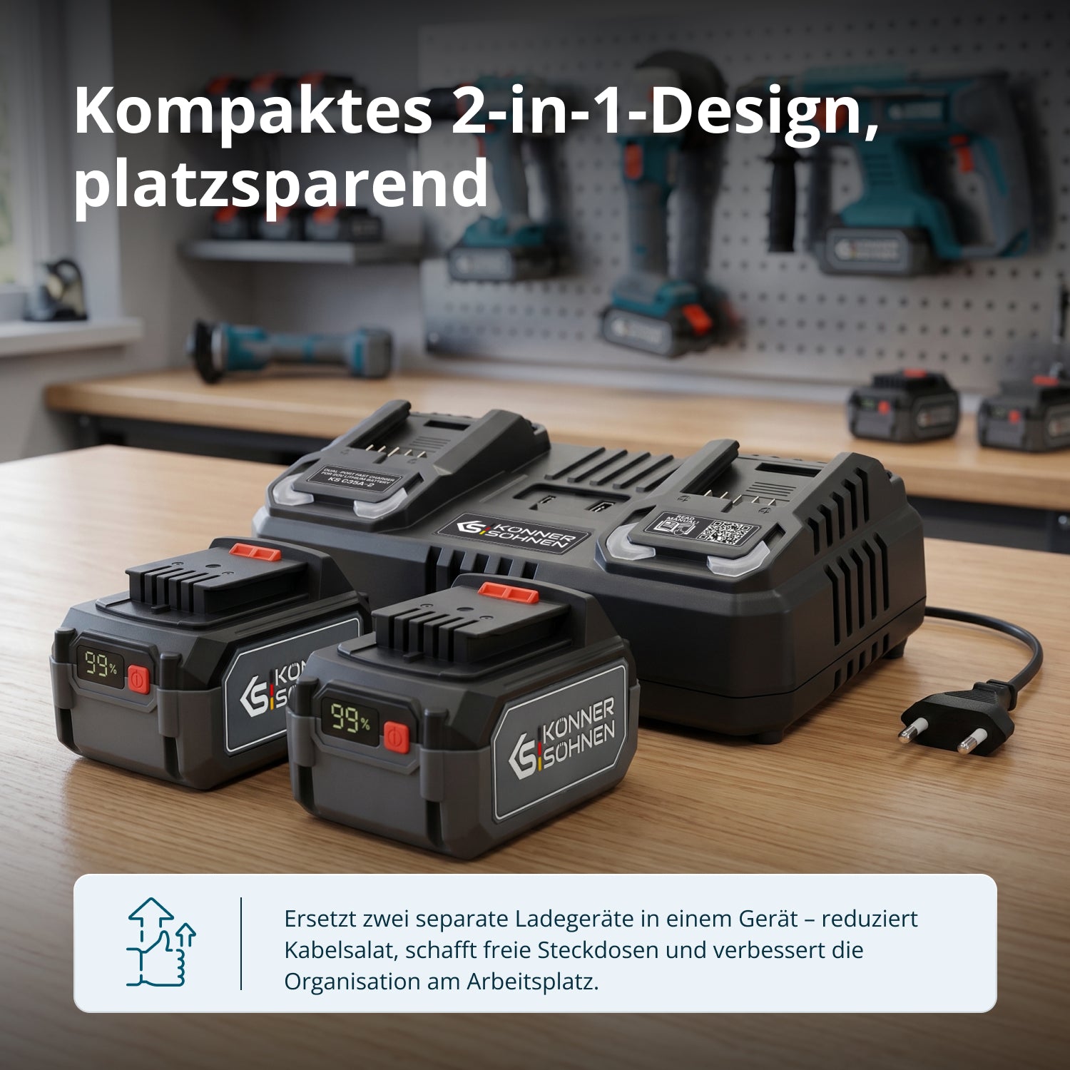 Doppel-Ladegerät für Akkus 20V KS C35A-2
