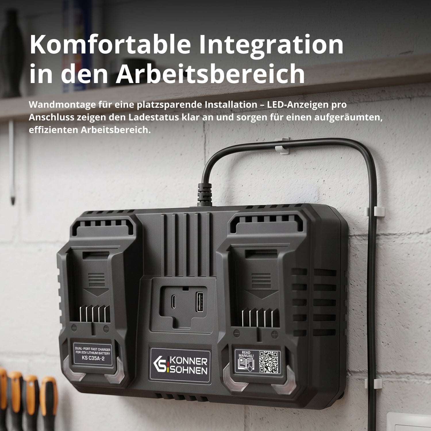 Doppel-Ladegerät für Akkus 20V KS C35A-2