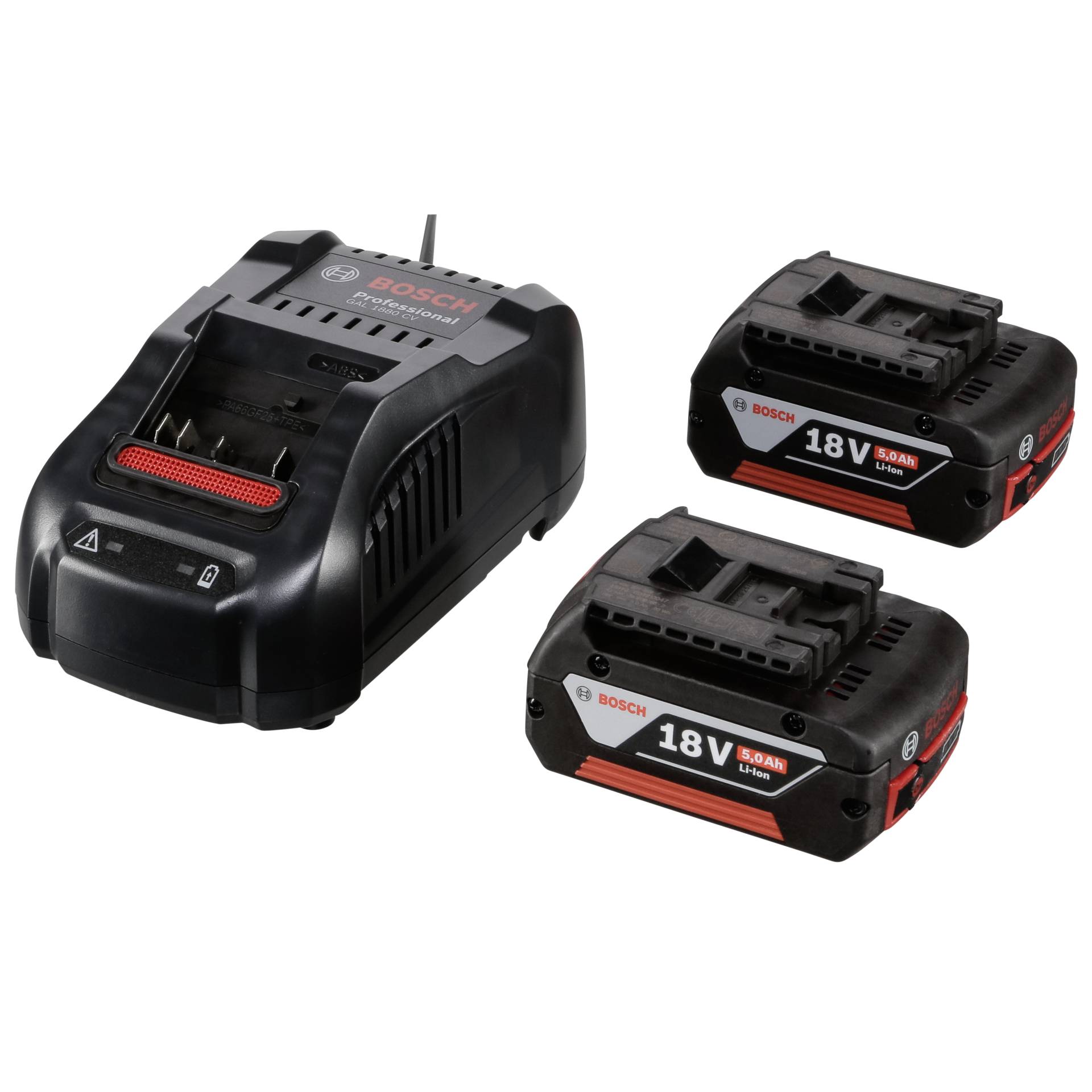 Bosch GAL 1880 CV Ladegerät + 2x GBA 18V 5,0 Ah Bosch GAL 1880 CV Ladegerät + 2x GBA 18V 5,0 Ah