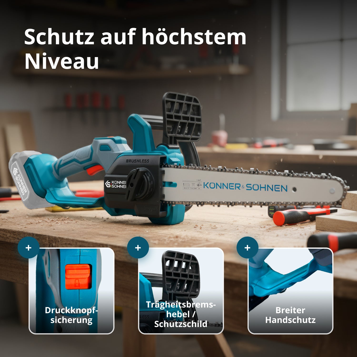 Akku-Mini-Kettensäge KS MCS20V-12 SET PLUS
