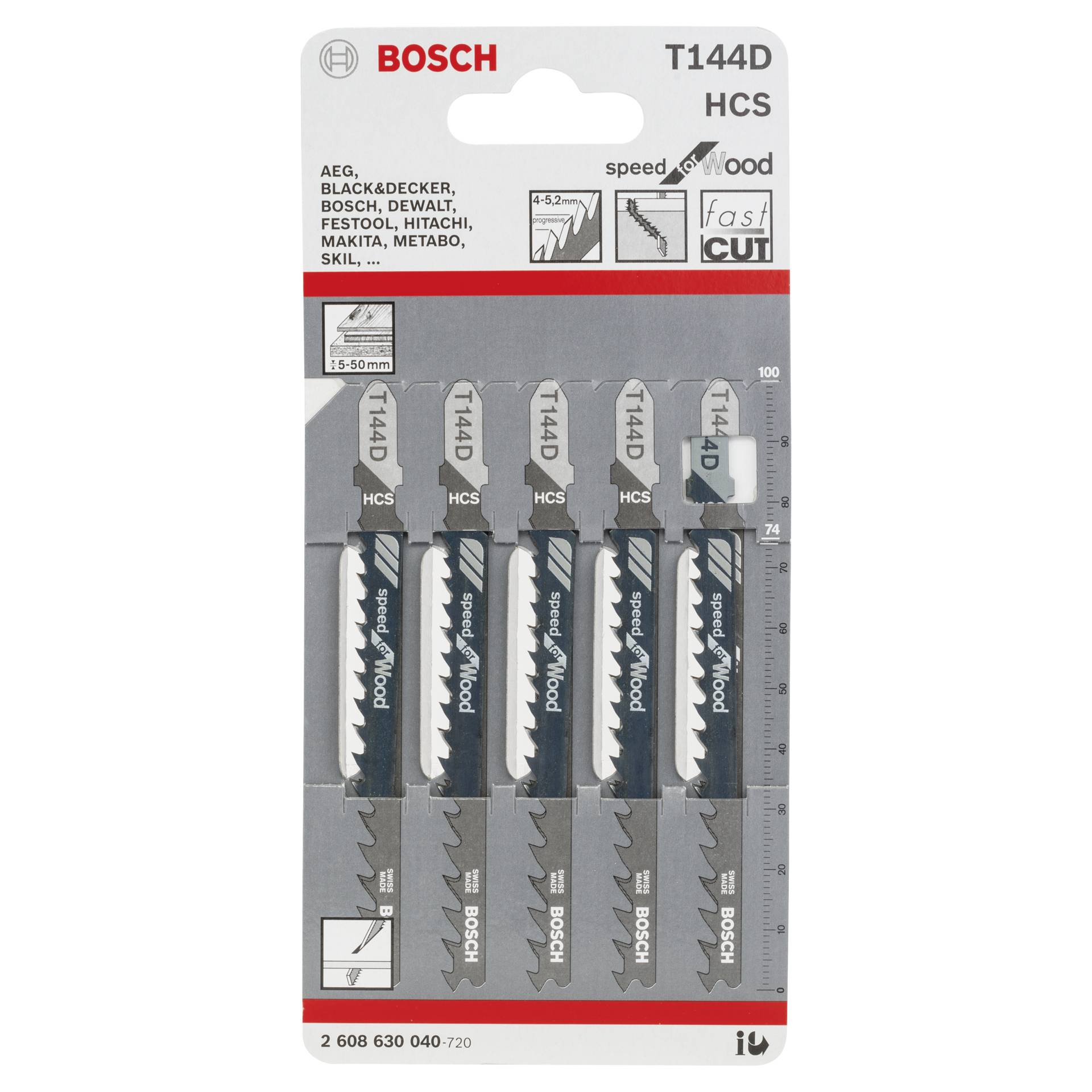 Bosch 5 Stichsägeblätter T 144 D Bosch 5 Stichsägeblätter T 144 D