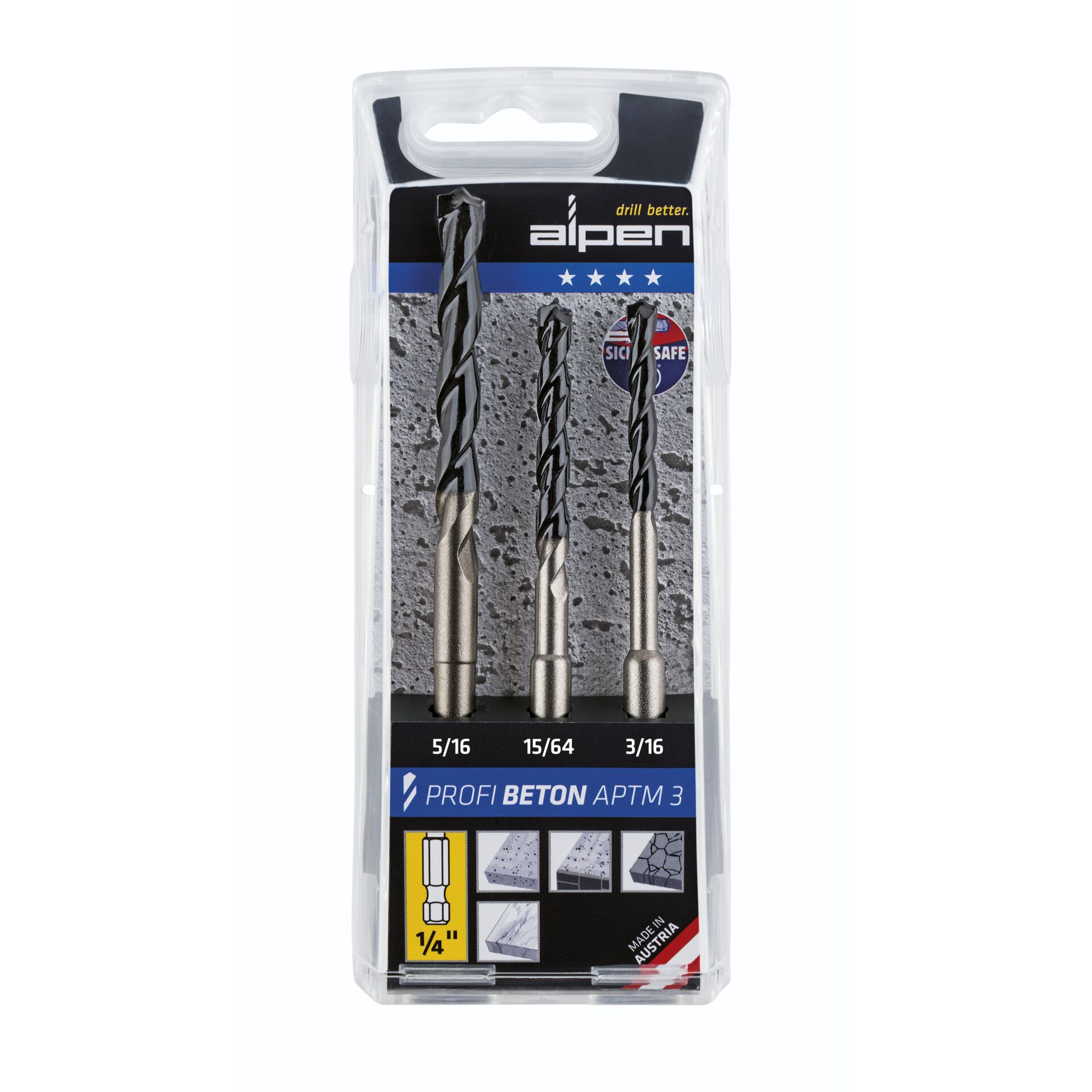 Alpen APTM3 HM-Beton 6kant Set 3-tlg. Alpen APTM3 HM-Beton 6kant Set 3-tlg.