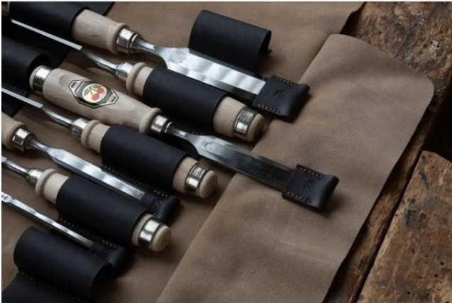 Kirschen Stechbeitelsatz in Ledertasche, 6-tlg.