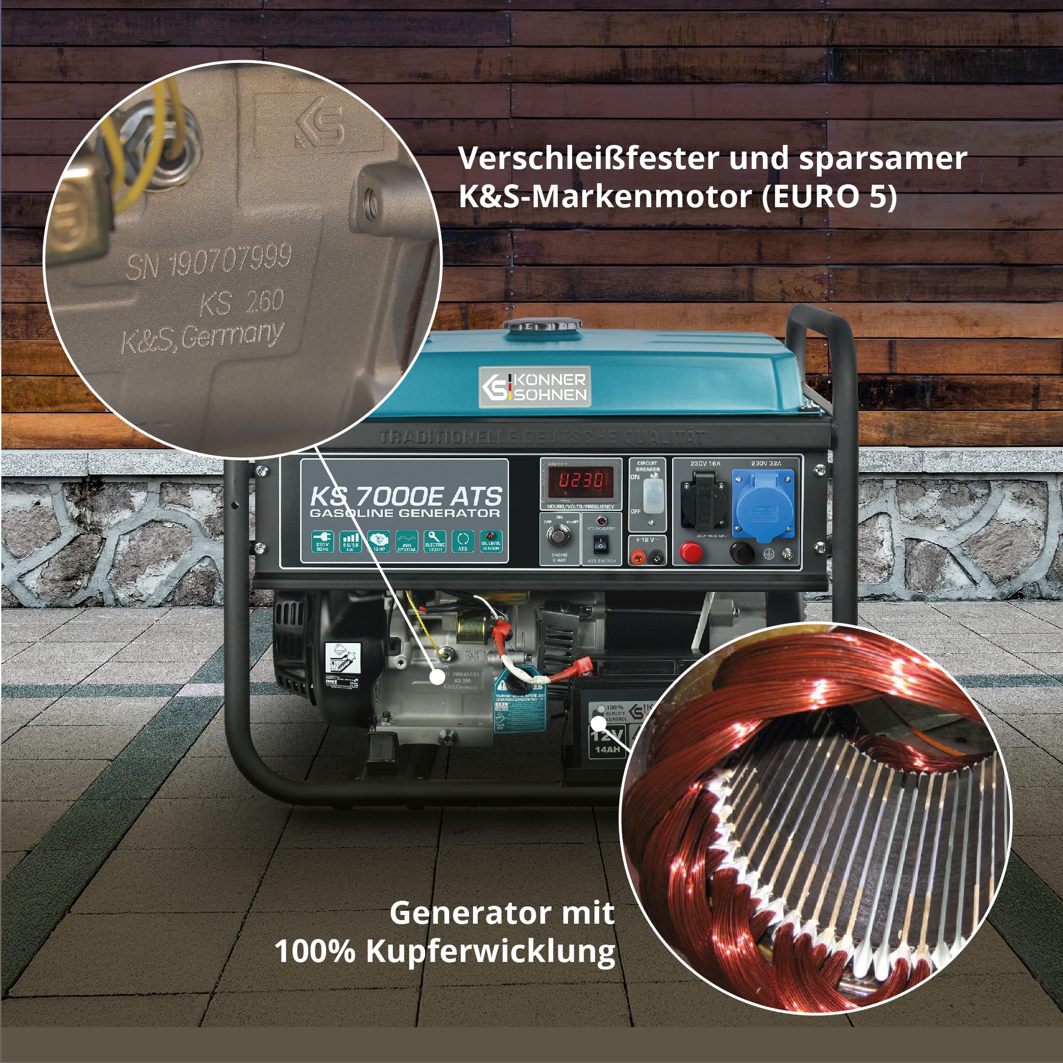 Benzin-Generator "Könner & Söhnen" KS 7000E ATS