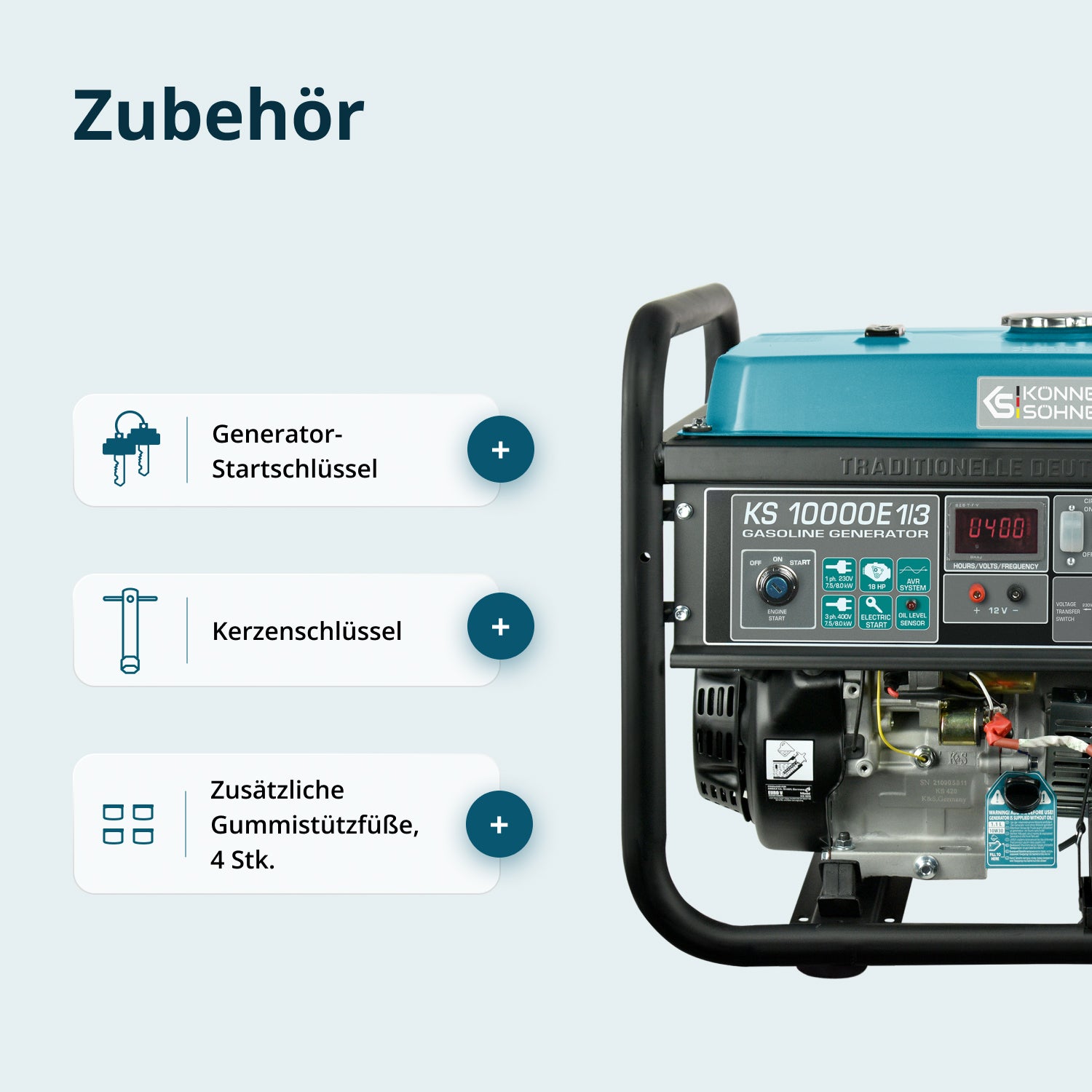 Benzin-Generator "Könner & Söhnen" KS 10000E 1/3