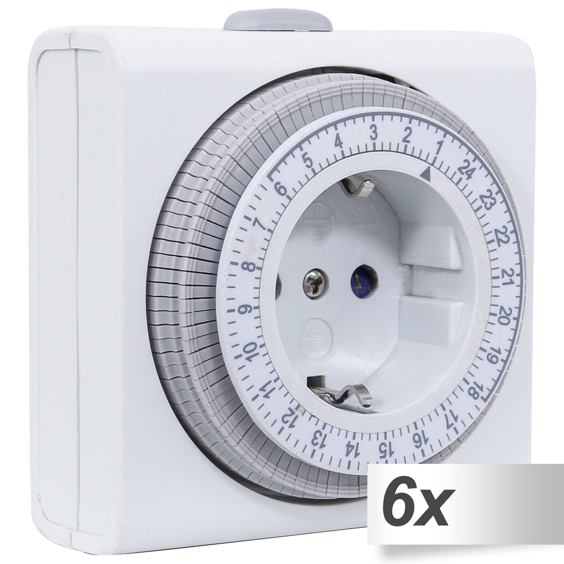 6x REV Zeitschaltuhr kompakt mechanisch weiß