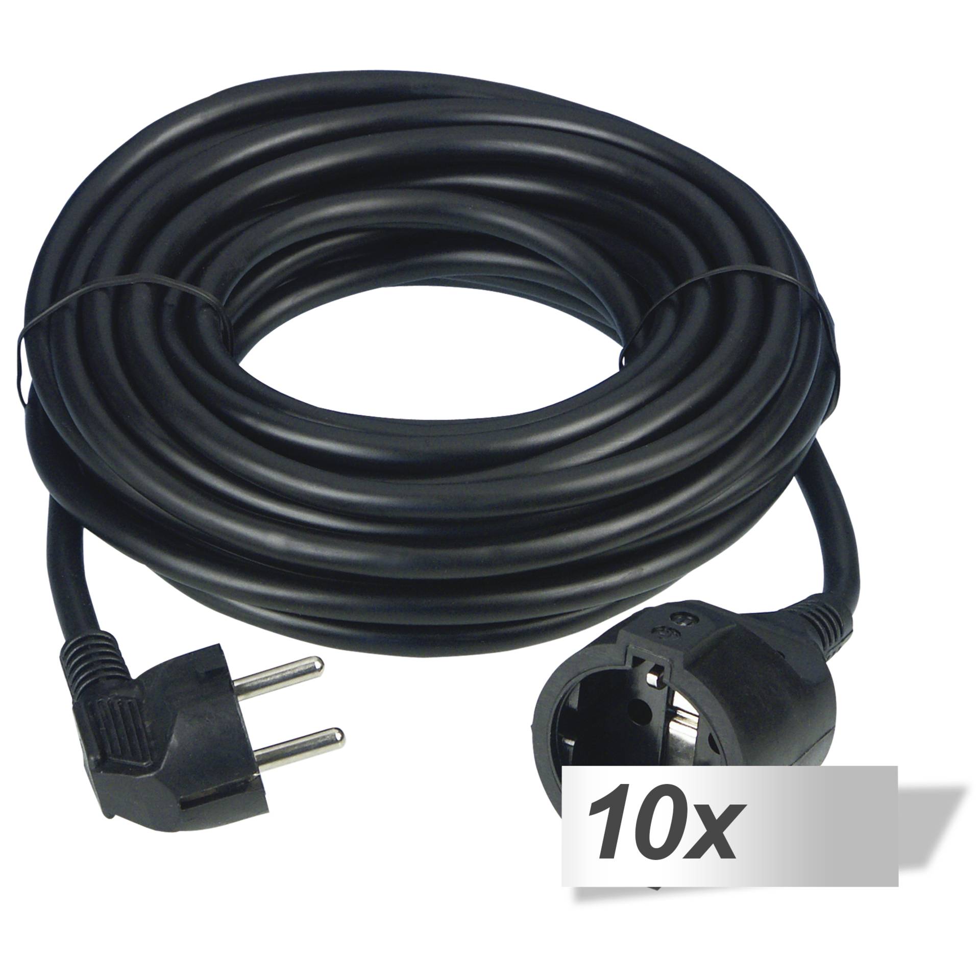 10x REV Schutzkontakt Verlängerung 5,0 m schwarz 10x REV Schutzkontakt Verlängerung 5,0 m schwarz