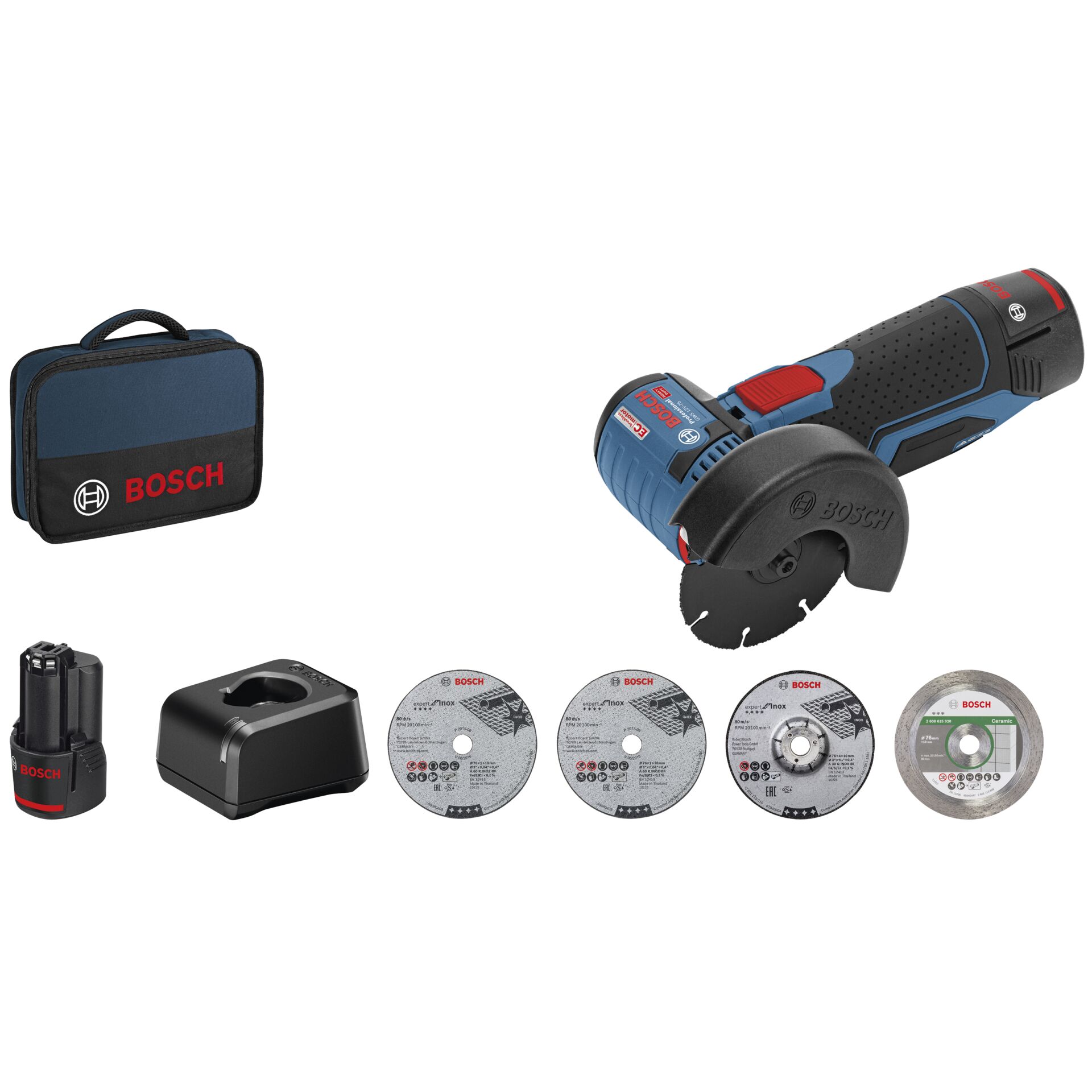Bosch GWS 12V-76 Professional Akku-Winkelschleifer Bosch GWS 12V-76 Professional Akku-Winkelschleifer