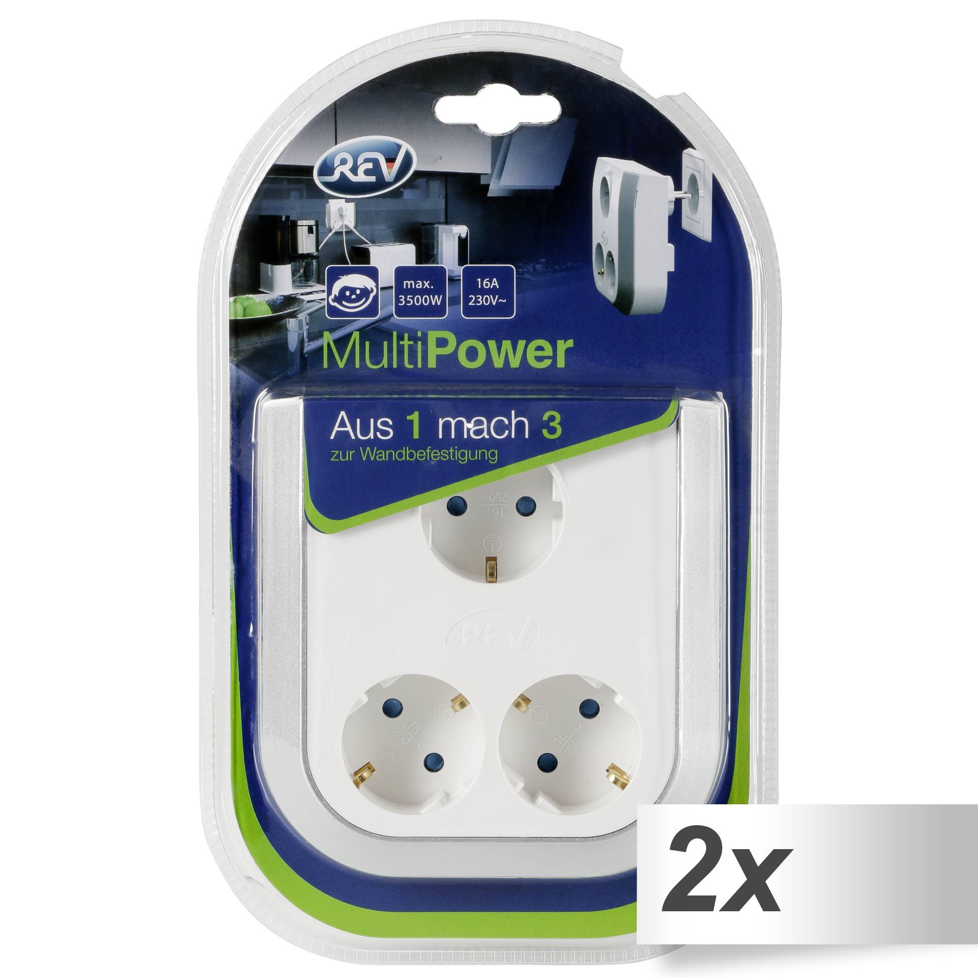 2x REV MultiPower 3-fach Steckdosenerweiterung 2x REV MultiPower 3-fach Steckdosenerweiterung