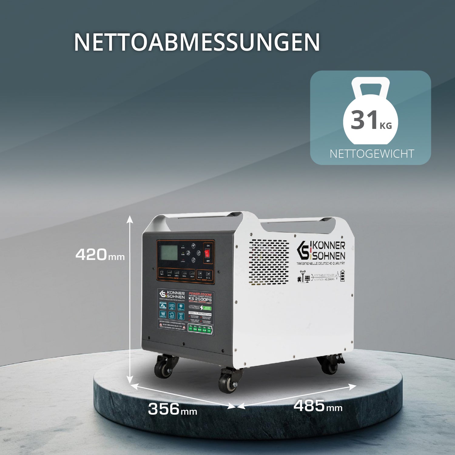 Könner & Söhnen Tragbare Powerstation KS 2500PS