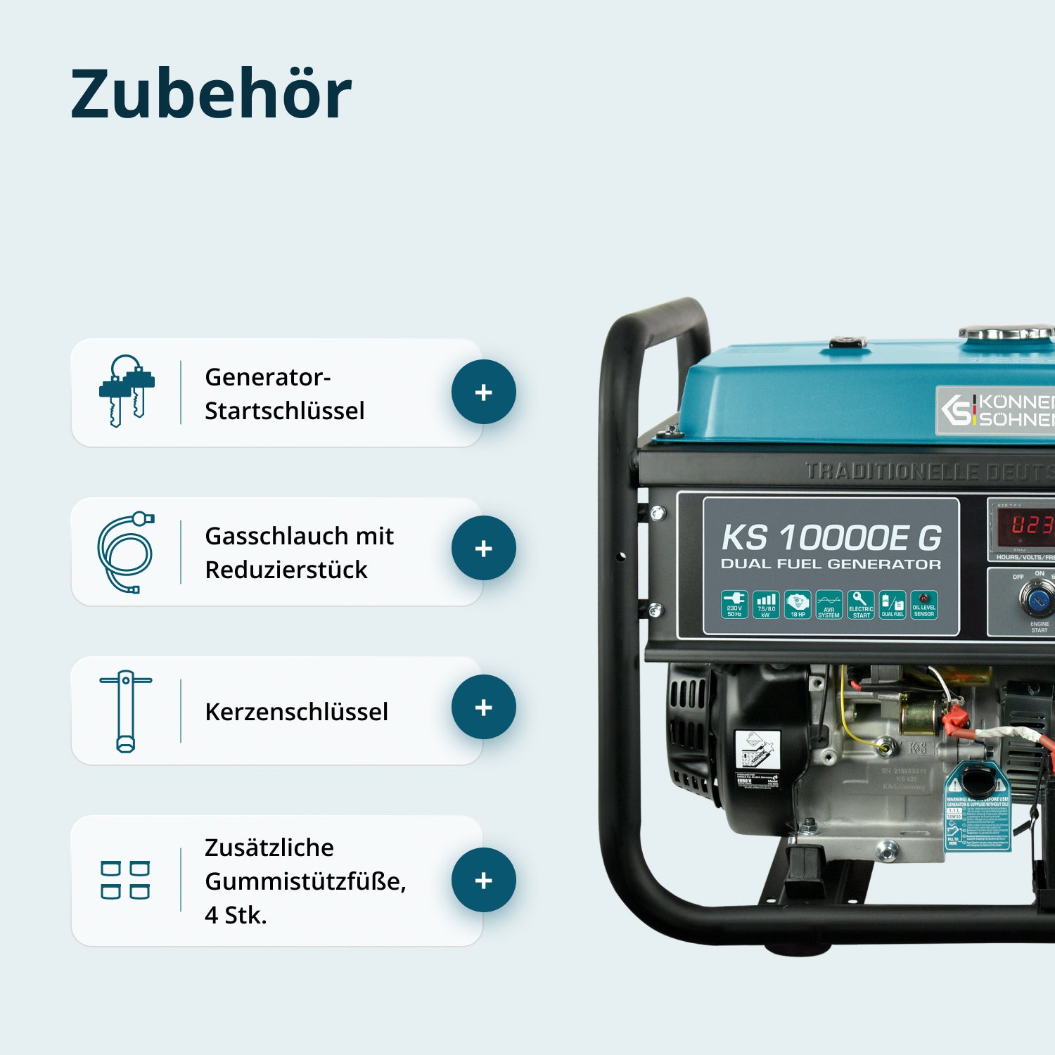 LPG/Benzin-Generator "Könner & Söhnen" KS 10000E G