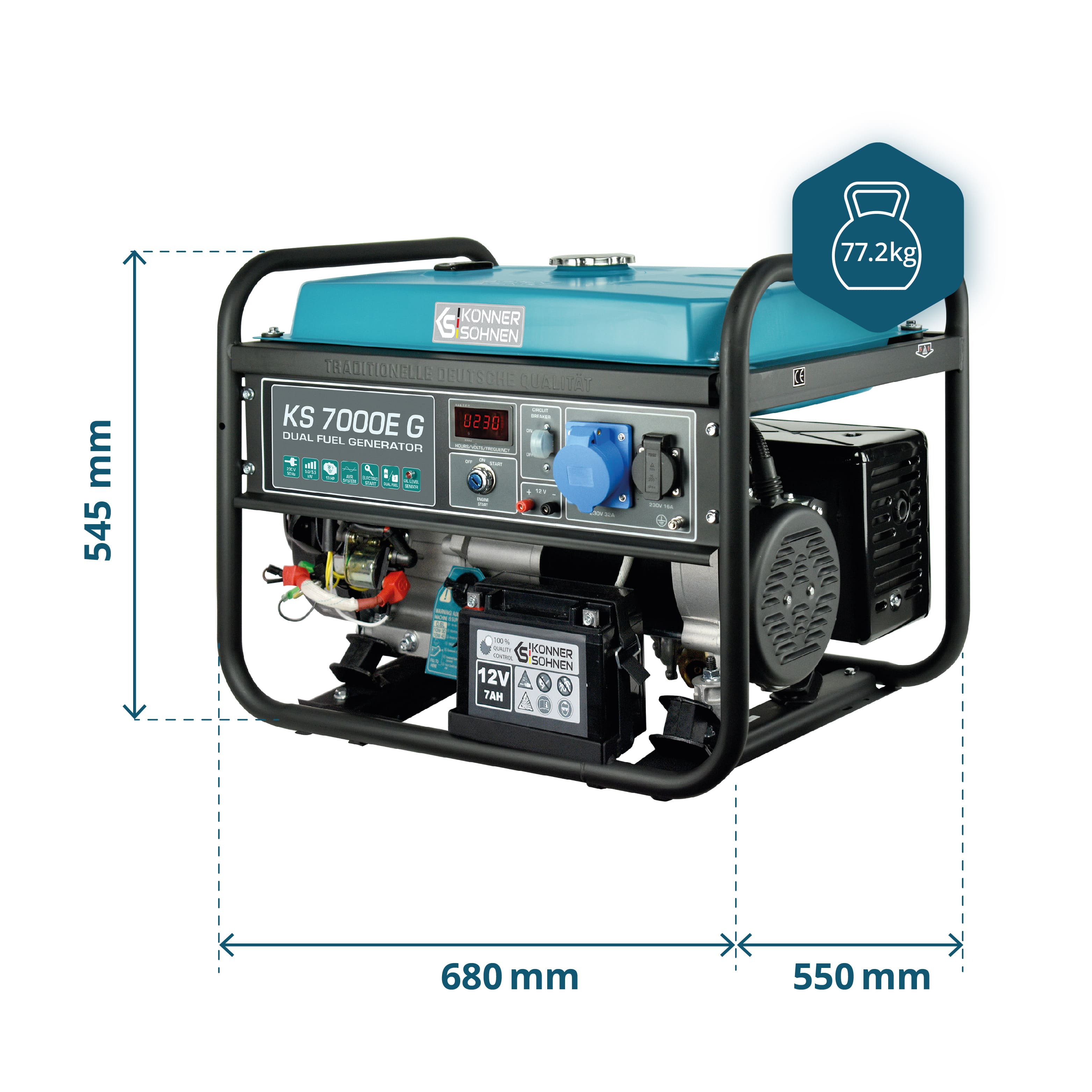 LPG/Benzin-Generator "Könner & Söhnen" KS 7000E G