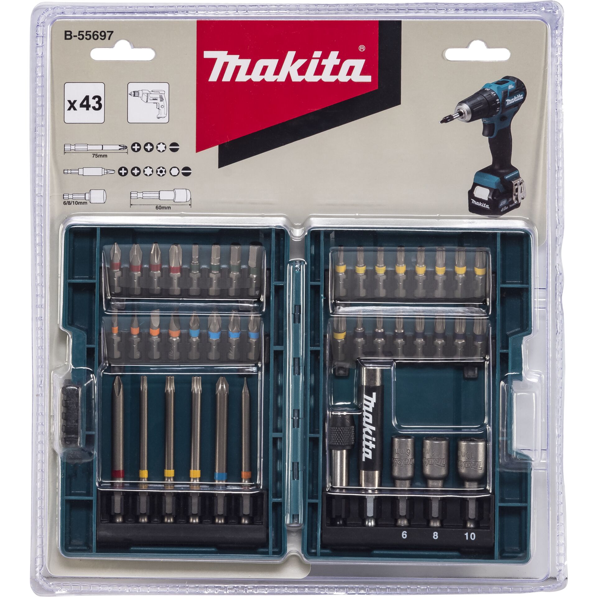 Makita B-55697 Bit-Set 43tlg Makita B-55697 Bit-Set 43tlg