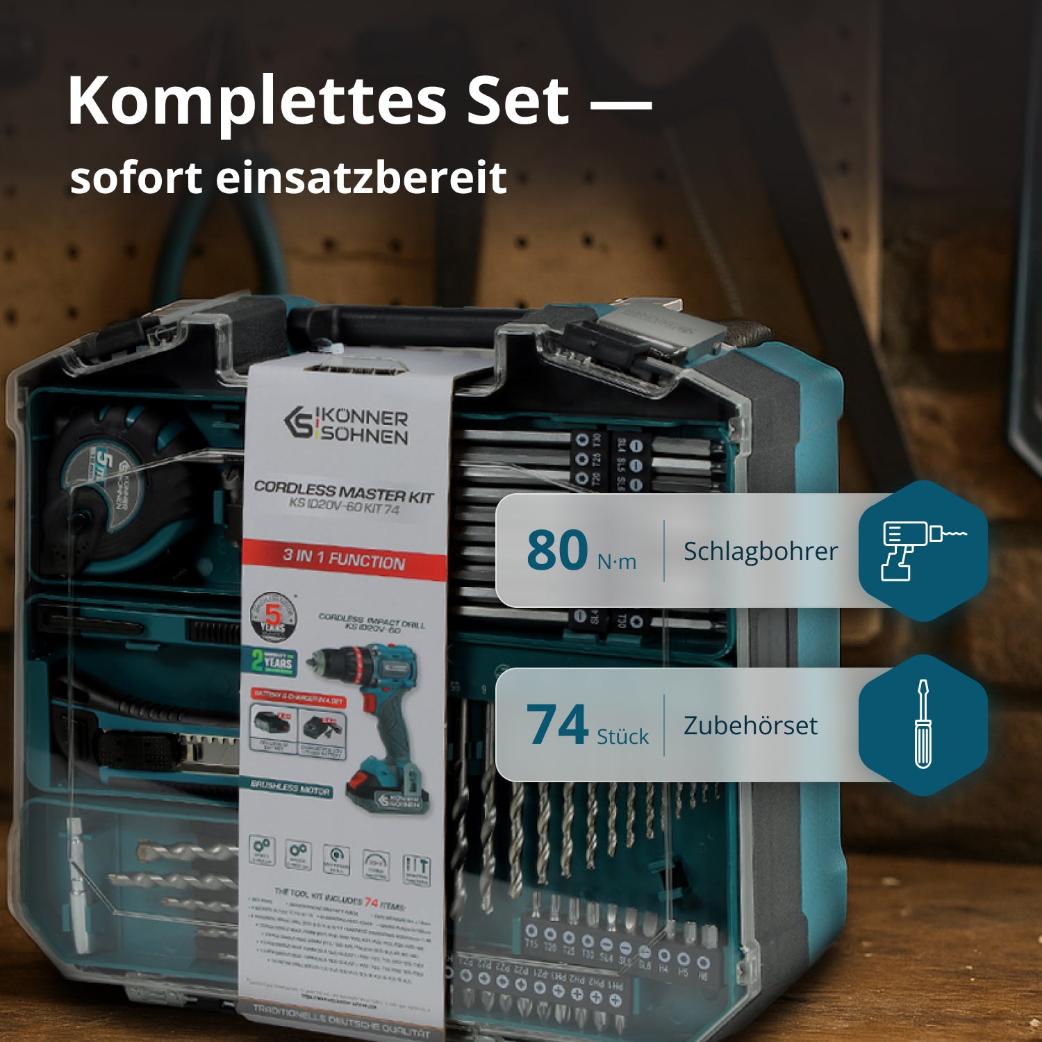 Kabelloses Meister-Set KS ID20V-60 KIT 74 PLUS