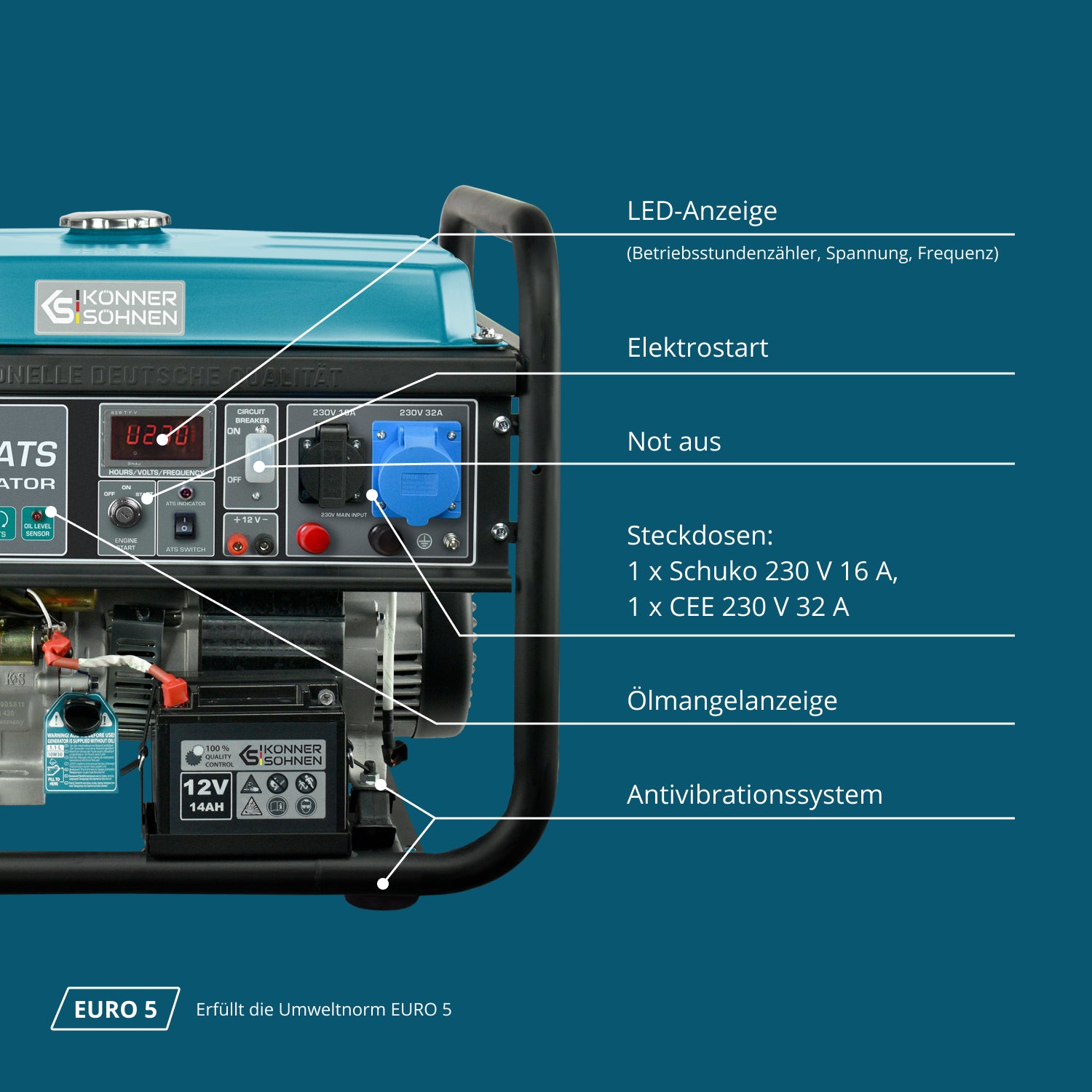 Benzin-Generator "Könner & Söhnen" KS 10000E ATS