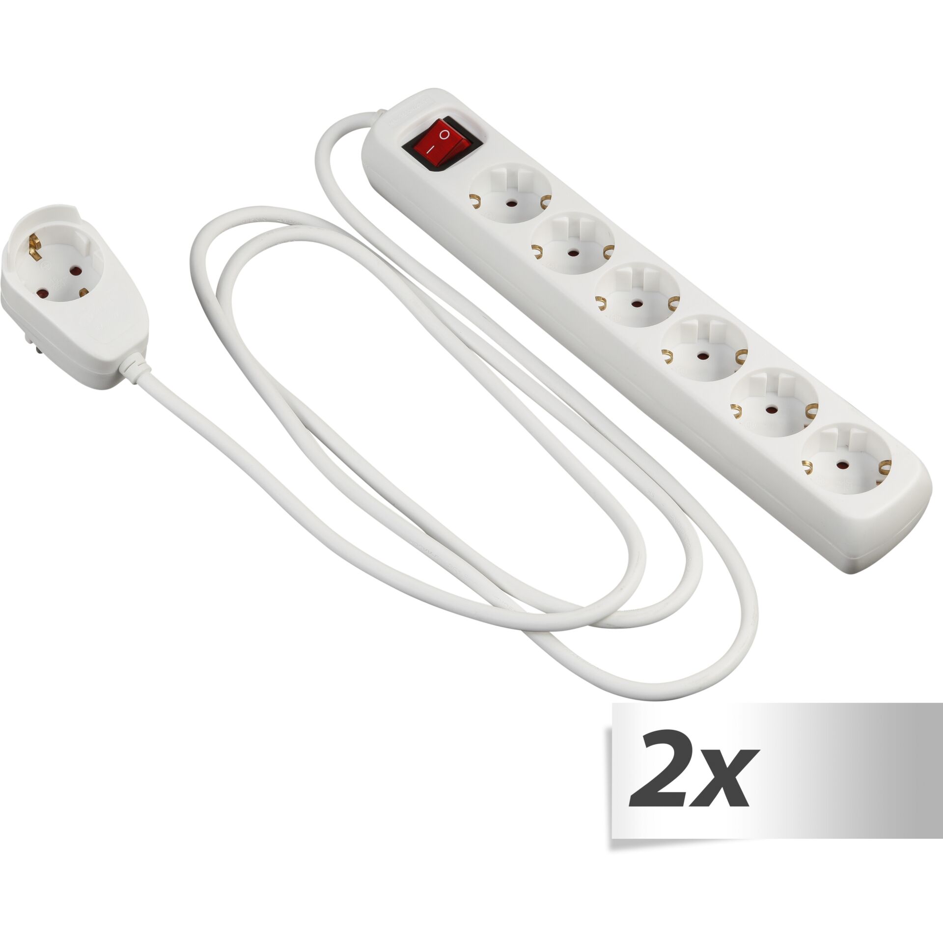 2x1 REV Steckdosenleiste PowerSplit 6-fach 2m weiß 2x1 REV Steckdosenleiste PowerSplit 6-fach 2m weiß